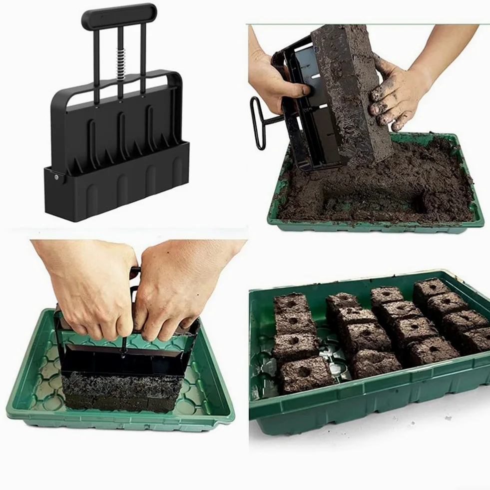 Máquina compacta for fabricar Bloques de Tierra Manual for una Estructura y aireación óptimas del Suelo en Jardines.,Bloqueadora Manual