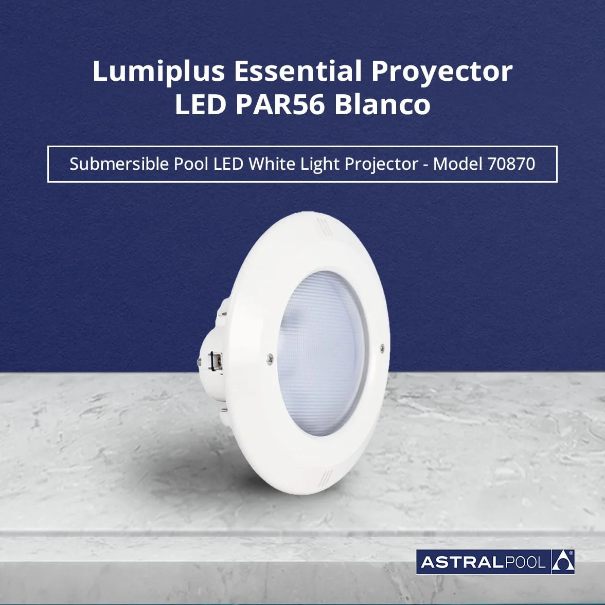 Proyector de Luz LED Blanca para Piscina Subacuática PAR56 - 14,5W (20VA) - Bajo Consumo de Energía - Potente Iluminación para Piscinas - AstralPool