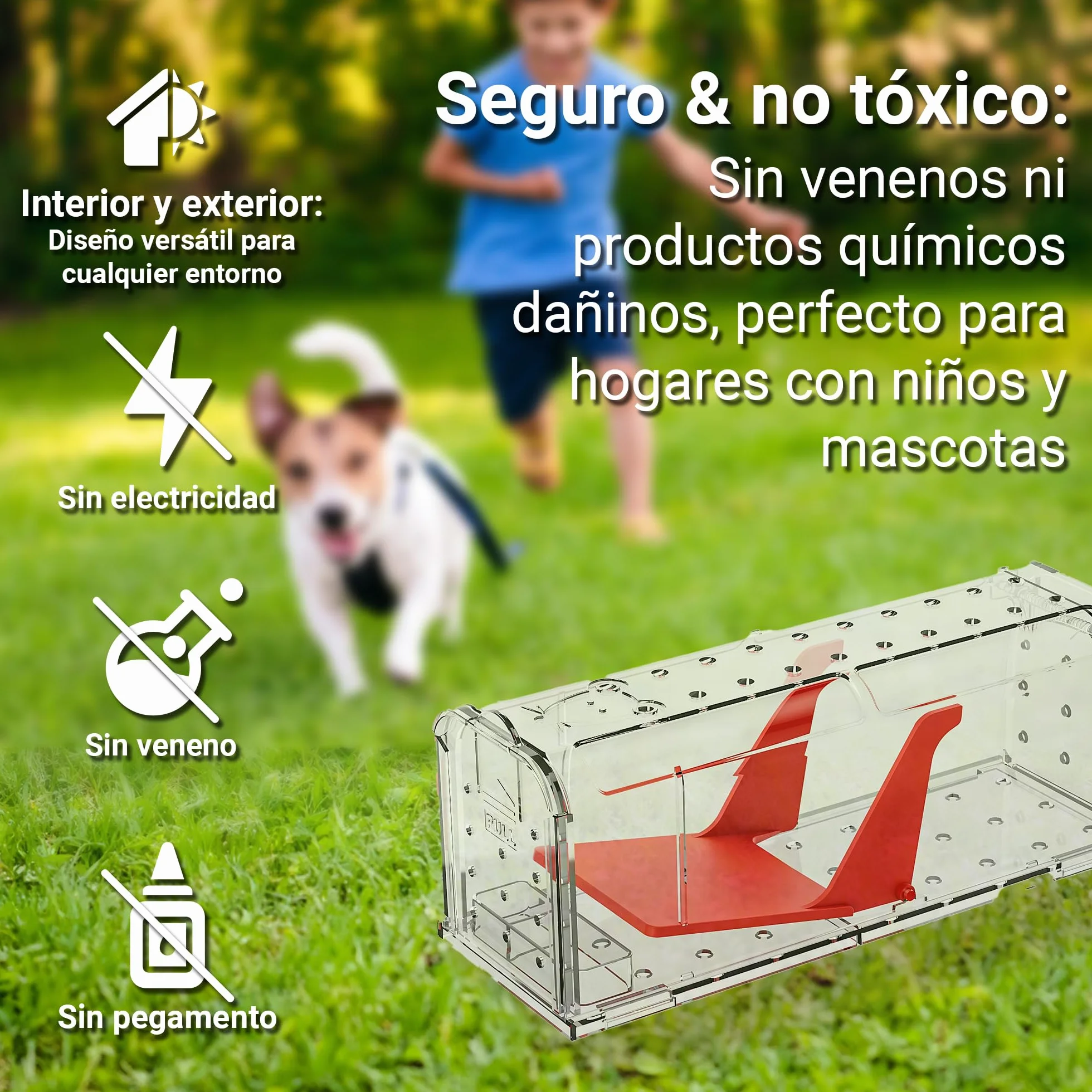 Roshield 4 X Trampas humanas para Ratones en Interiores y Exteriores, Trampa de plagas para atrapar Vivos. Amigable con Mascotas y niños. Trampa Reutilizable para roedores y Ratones.