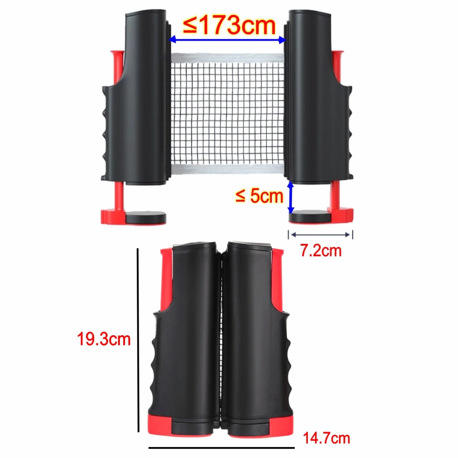 Red de tenis de mesa retráctil 165 cm, soporte de abrazadera para mesa de ping pong