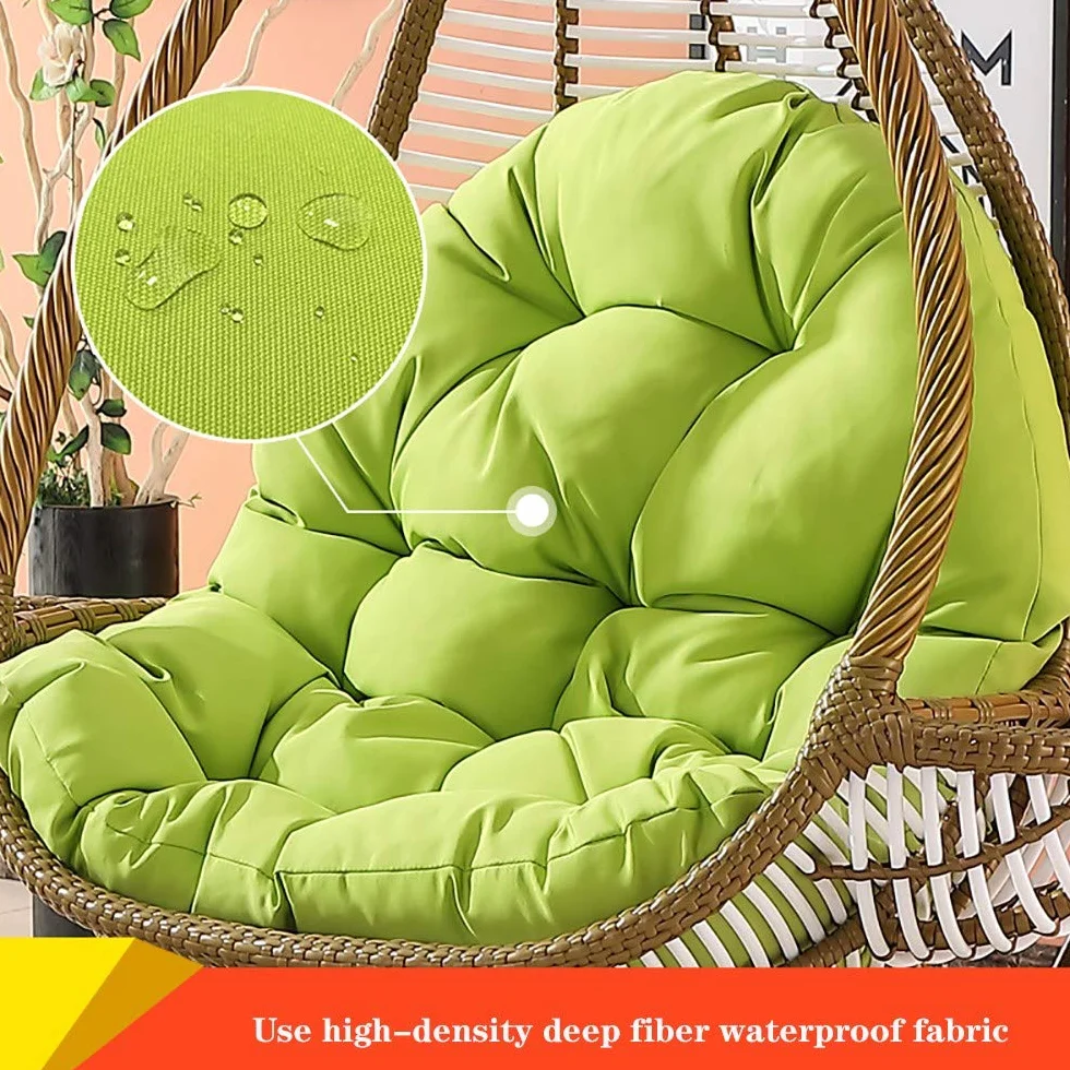 Hamaca colgante con forma de huevo, cojín para asiento columpio colgante, cojín para silla con columpio suave antideslizante para colgar la hamaca, 90 x 120 cm (sin sillón colgante)