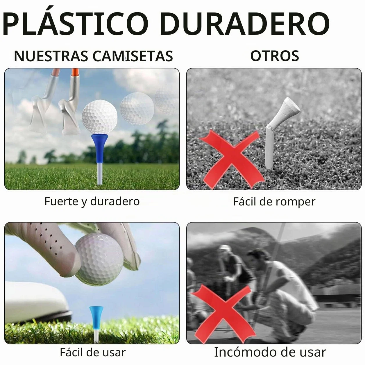 Crestgolf Cojín de Goma de Golf Duradero Multicolores Paquete de 24/50 Piezas