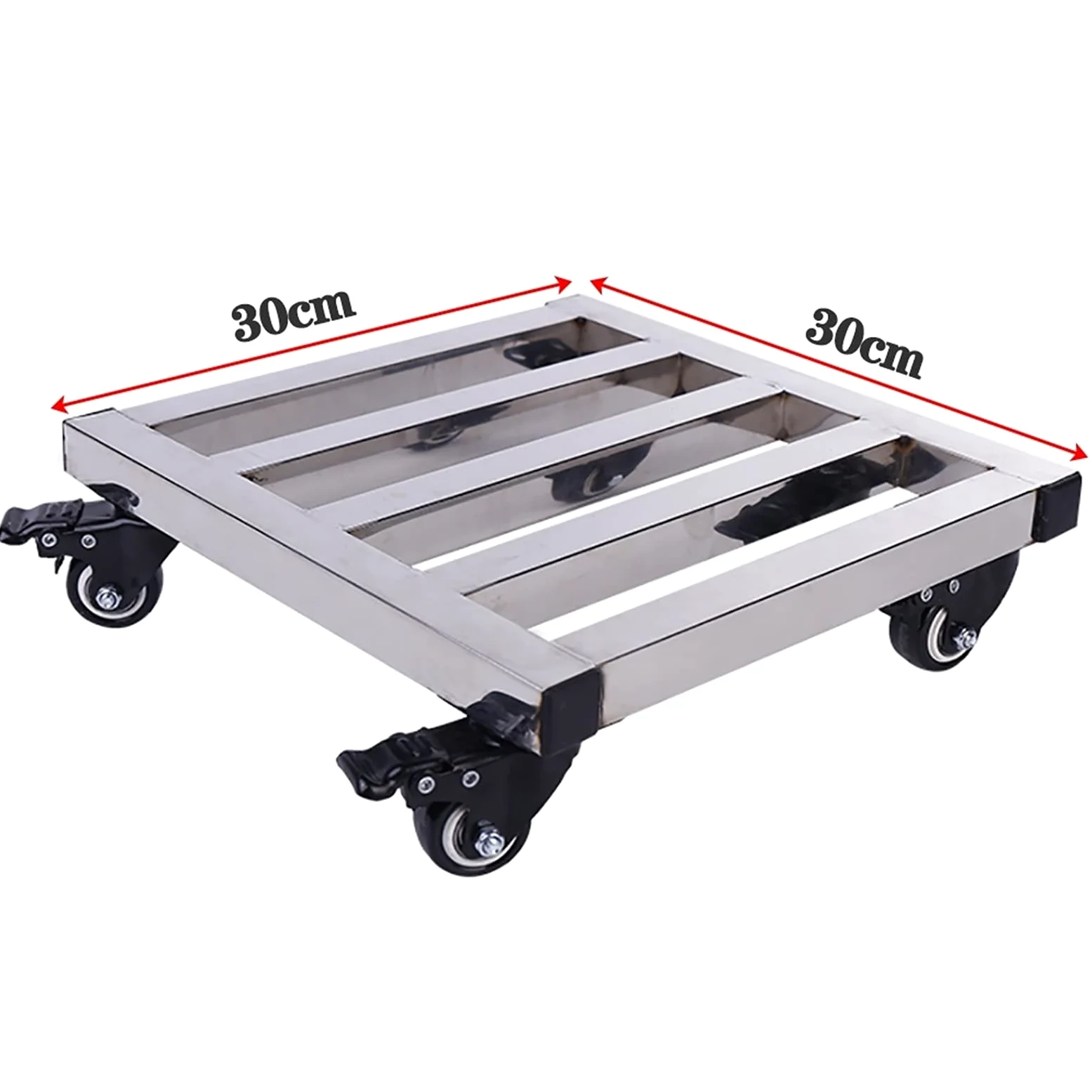Carretilla para macetas de Alta Resistencia - Carrito Cuadrado de Metal móvil con Freno, Carrito para macetas de Interior y Exterior, Soporte con Ruedas para macetas para facilitar su movili