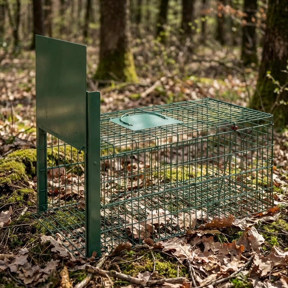 Suinga Trampa para Animales Vivos 75x37x34 cm Verde – Jaula Trampa Galvanizada para Conejos, Gatos, Zorros y Mapaches