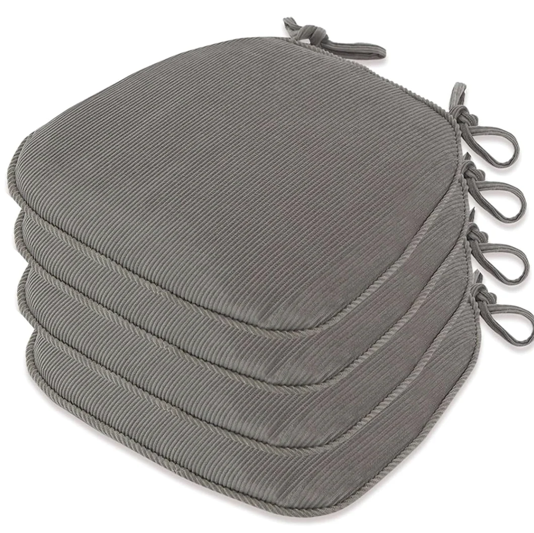 2/4/6/8 paquetes de cojines para silla de comedor en forma de U, almohadillas antideslizantes para silla de cocina y cojín para asiento de comedor con funda lavable a máquina) (gris plateado 41 x 43 c