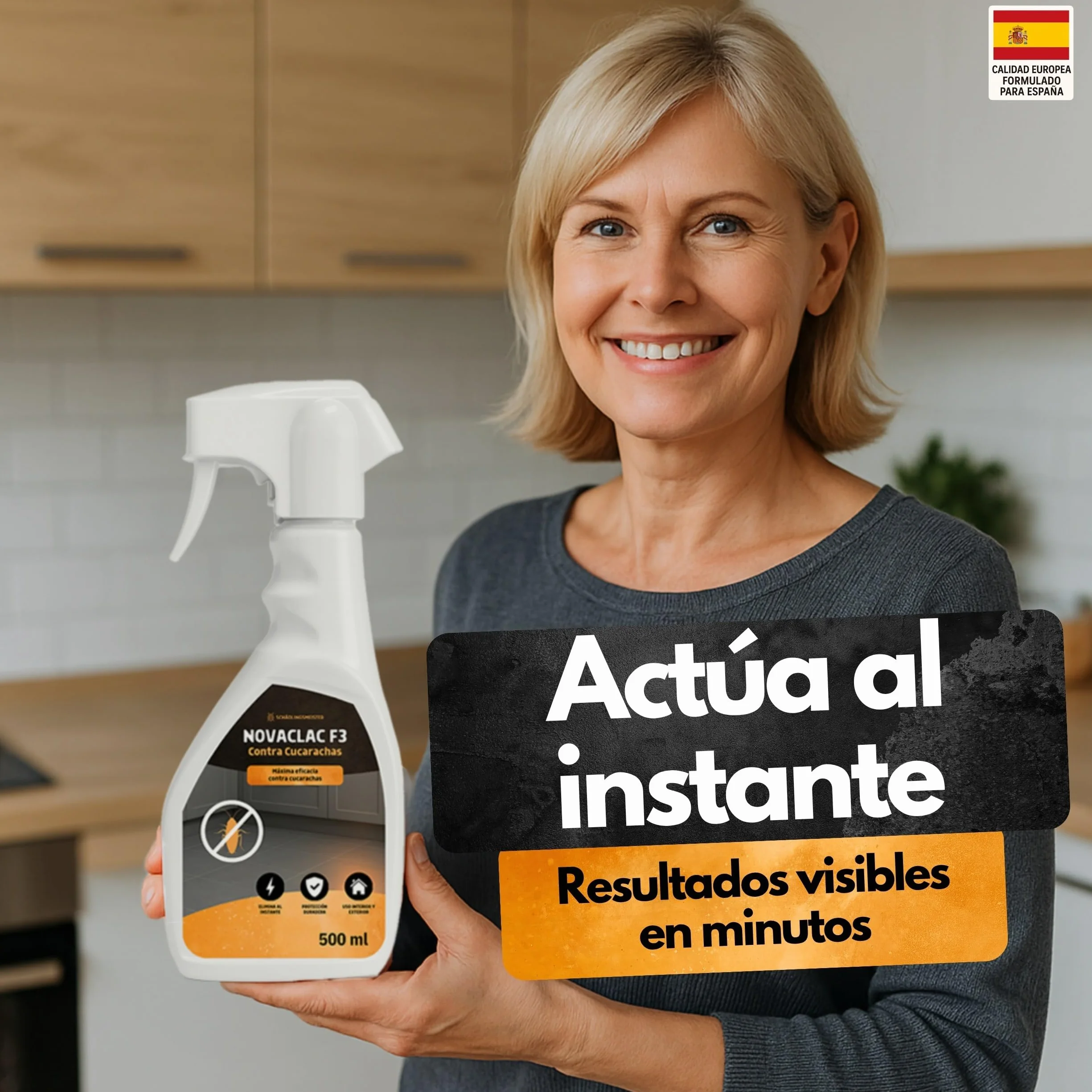 Panteer NOVACLAC F3 Mata Hormigas – 500 ml Spray Insecticida Profesional PT18 – Elimina Hormigas al Instante – Protección Duradera – Uso Interior y Exterior – Calidad Europea formulada para España