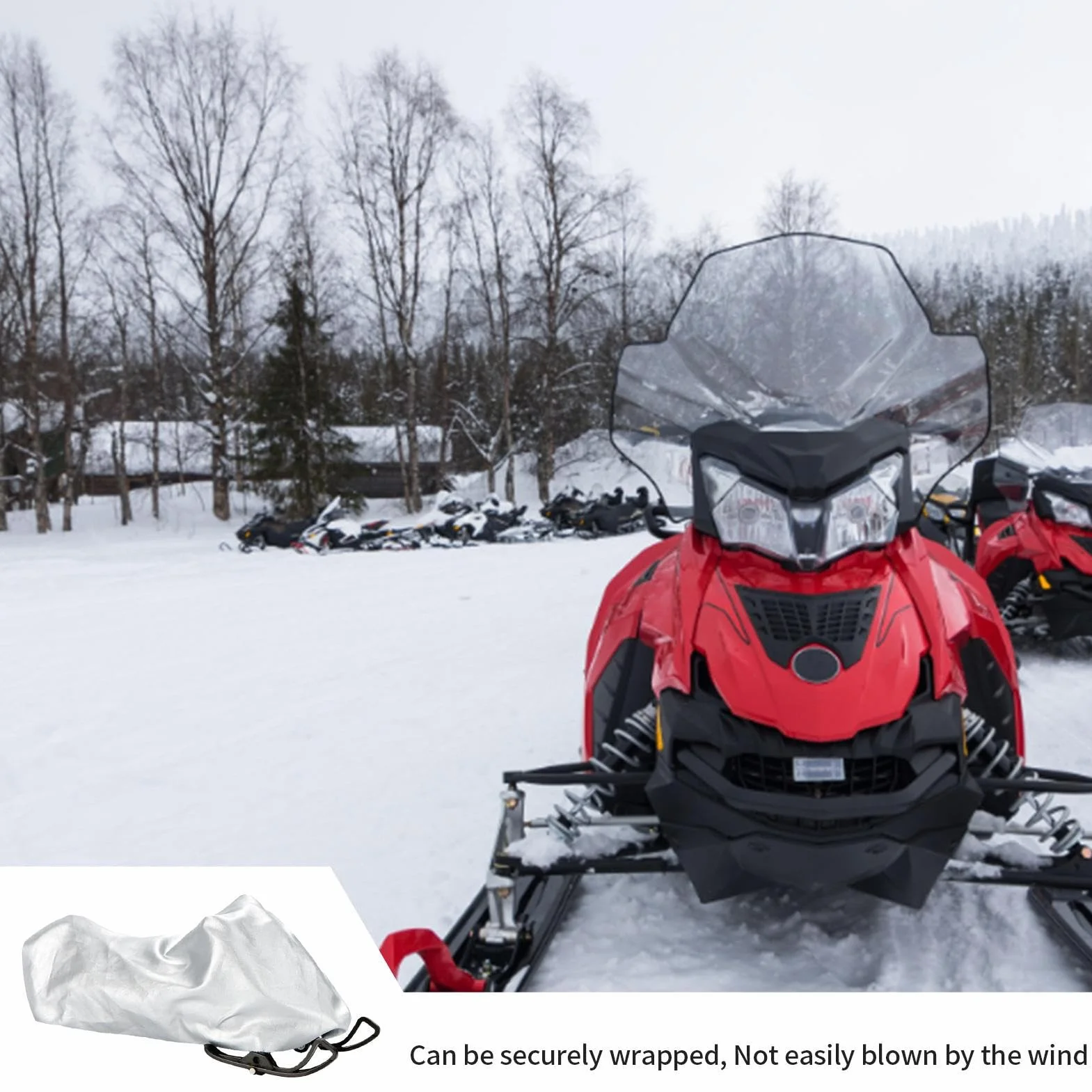 Cubierta impermeable para motos de nieve remolcables con protección UV y cordón elástico Qumiuu