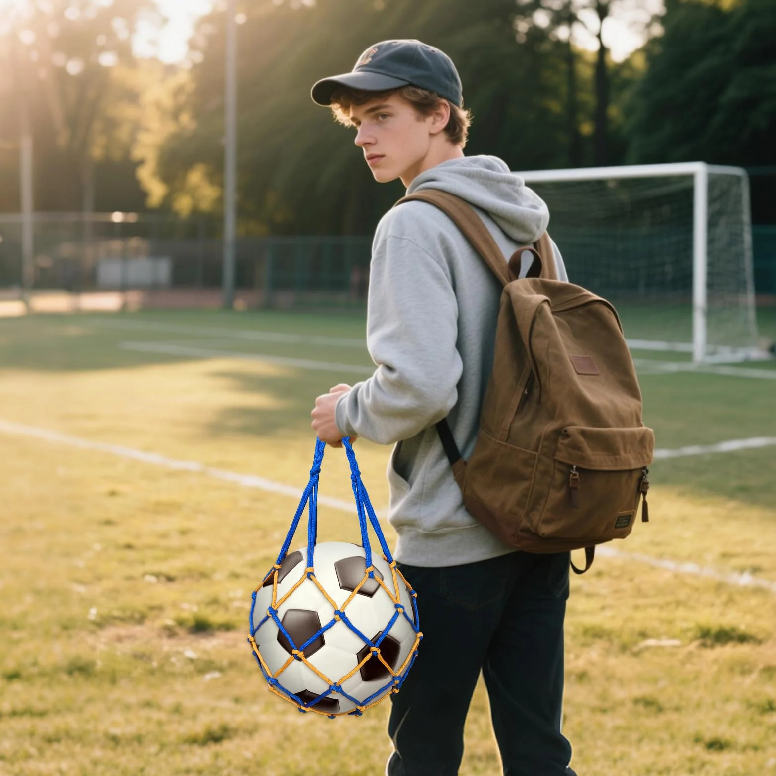 Bellanova 3 Piezas Redes de Pelota Bolsa para Balón Malla Grande con 2 Agujas Inflables