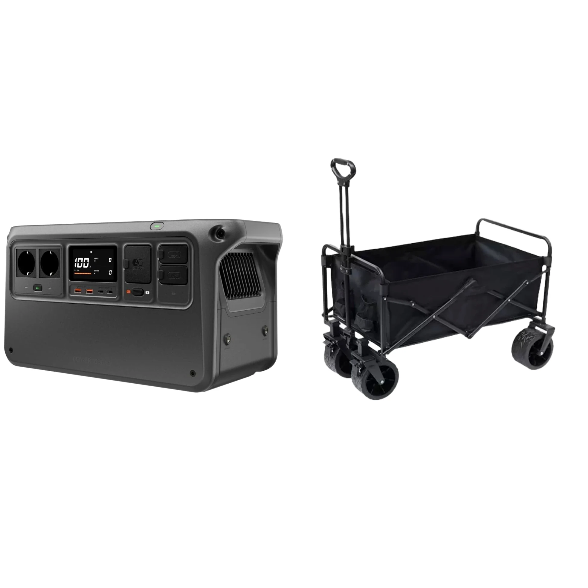 DJI Power 1000 V2 - Estación de energía portátil (1024 Wh, 2600 W, con carro plegable, generador eléctrico para camping/hogar/autocaravana)