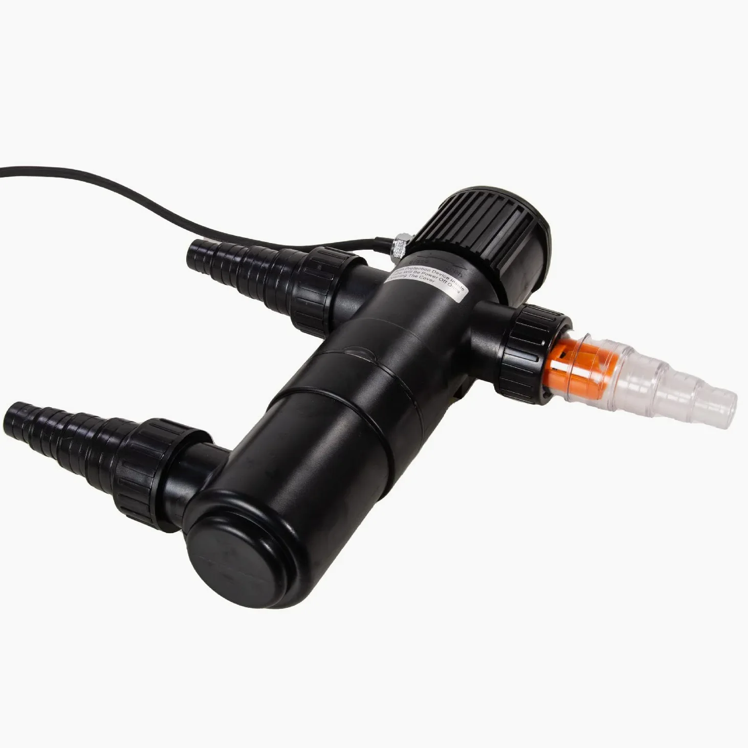 AquaForte GUV-211 UV-C, máx. Estanque 12 m³, Flujo máximo 1,7 m³/Hora, 11 W, Carcasa con conexión Quick Lock, Equipado con 3 Conexiones: 3 boquillas de Manguera 20/25/32/40 mm y Vidrio de visión UV