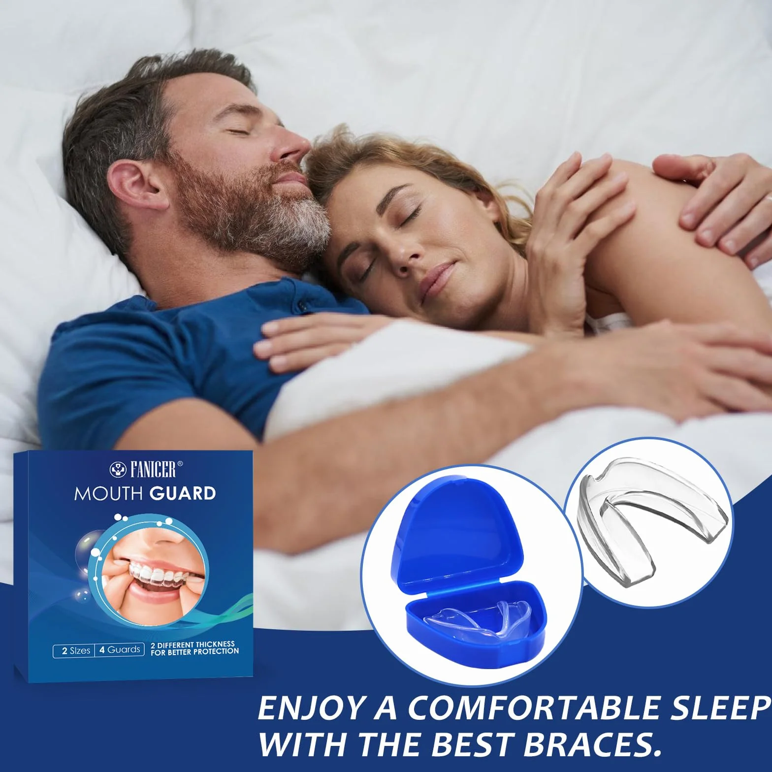 Ferula Descarga Bruxismo 4 Piezas Kit Protección Dental Reutilizables Protector Dental para Rechinar Dientes