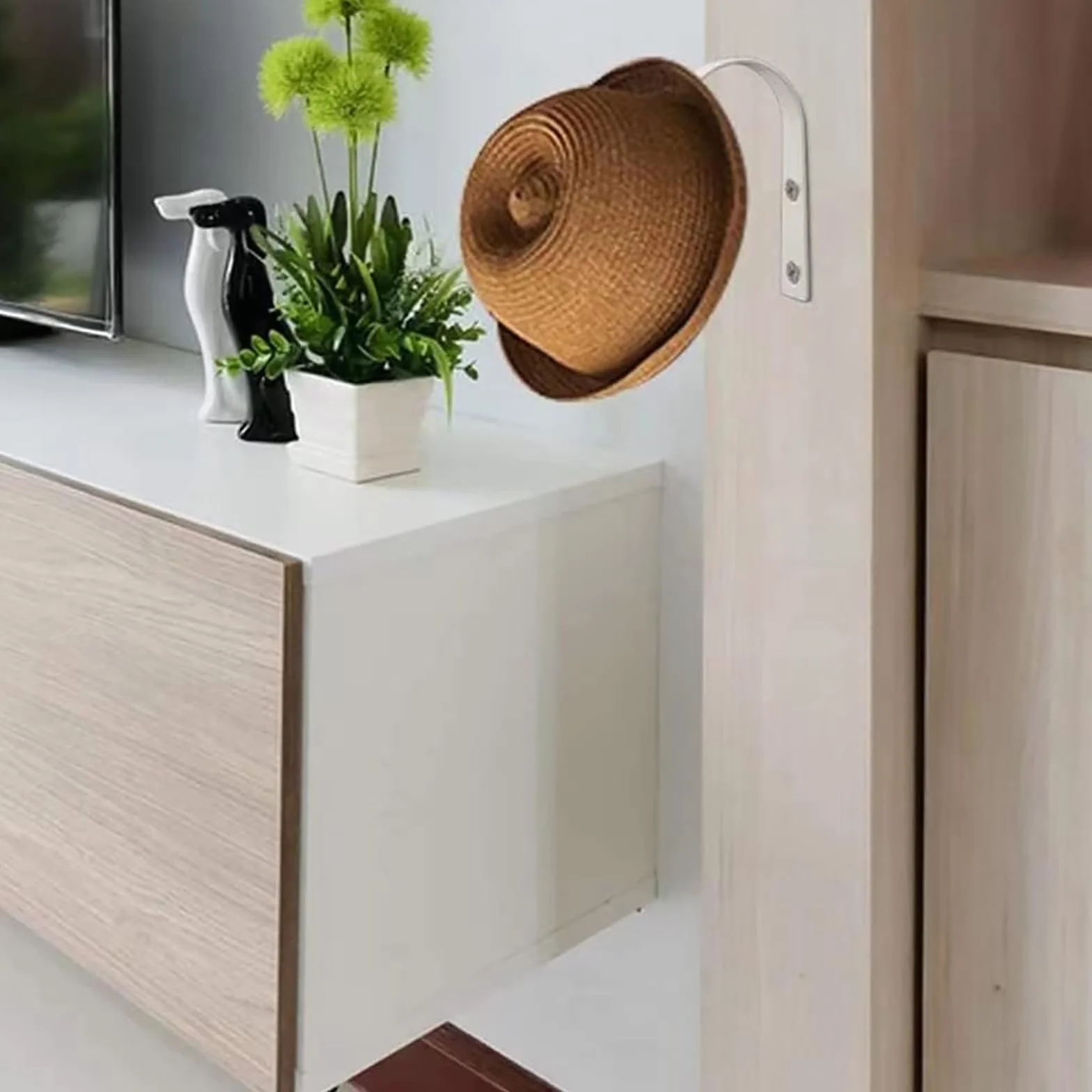 6 Piezas Ganchos para Macetas, Soporte de Pared, Ganchos de Pared Negros, Hierro Fundido Ganchos, para Interiores y Parques, Macetas Colgantes, Linternas(Blanco)