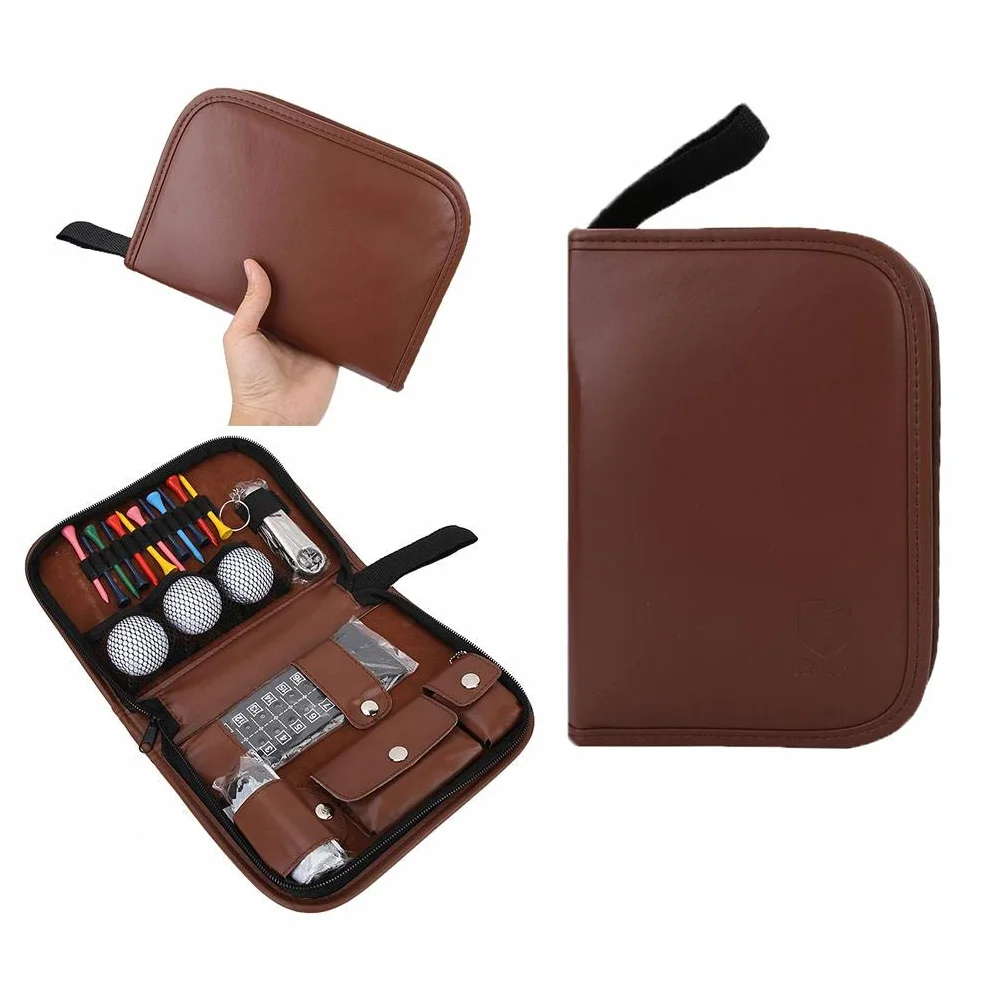 Bolsa de Accesorios de Golf 23x16x5 cm PU 3 Pelotas 12 Tees 54 mm