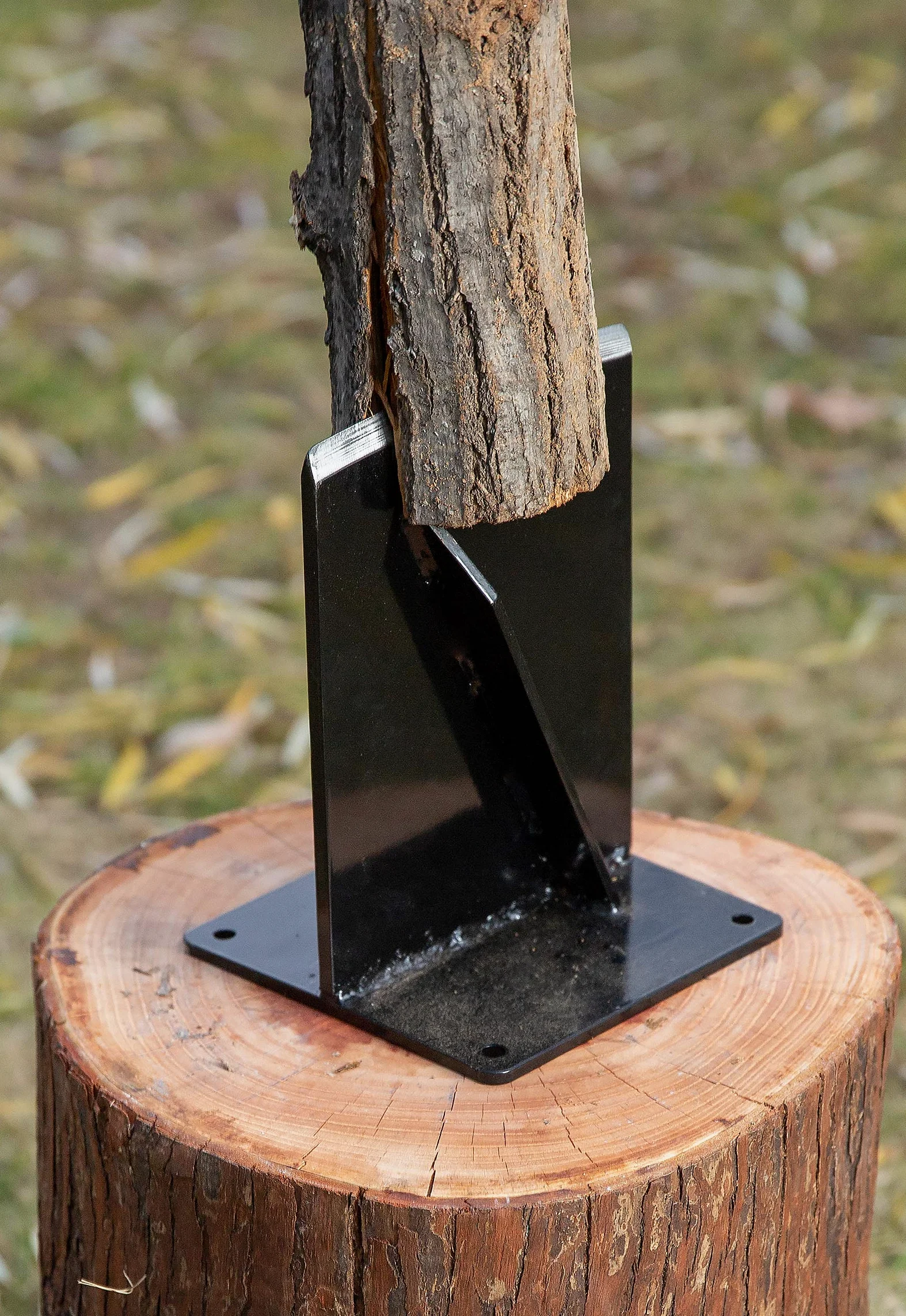 Cortadora de leña de Acero Estructural, cuña manual, para estufas y chimeneas, Negro