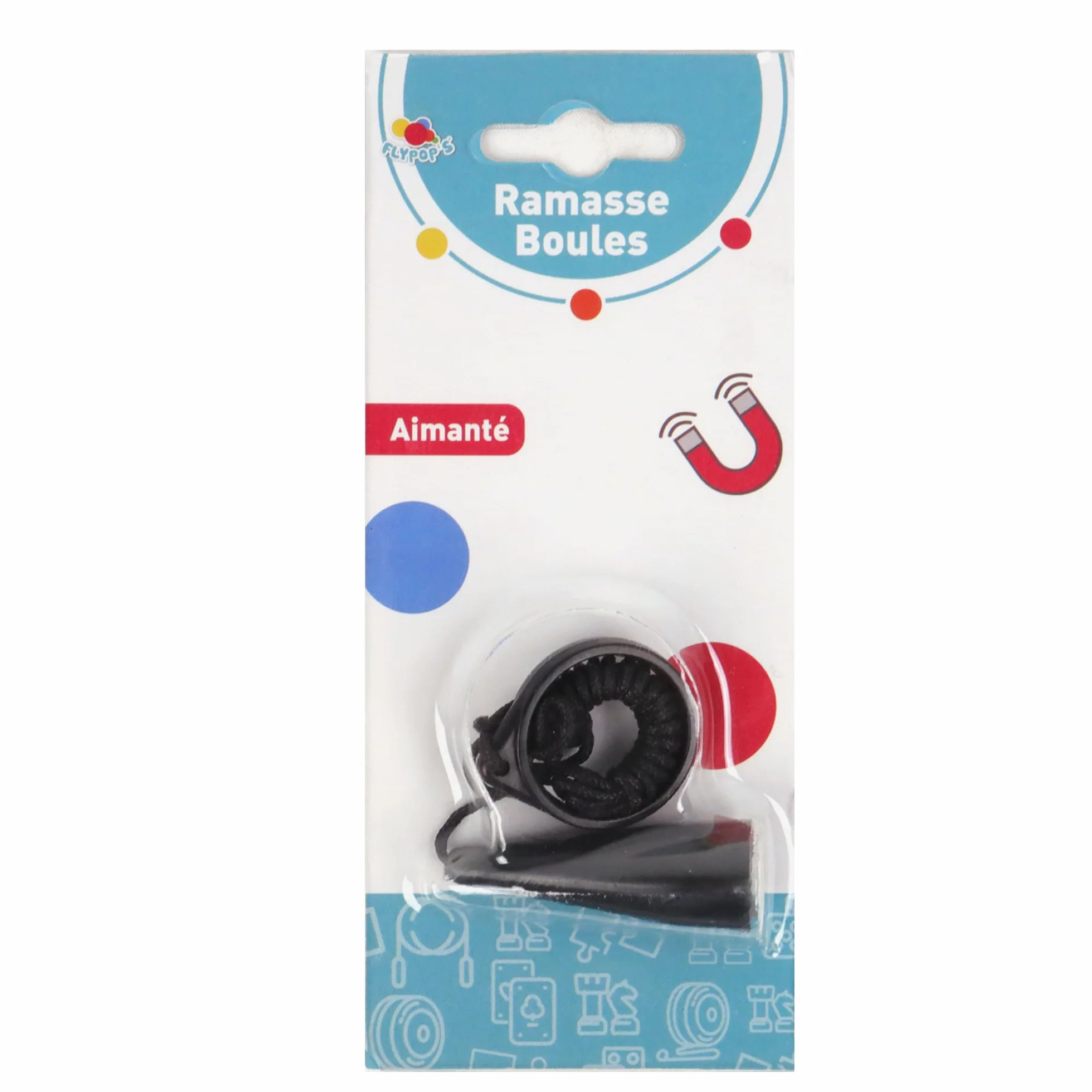 Recogedor de Bolas de Petanca Magnético 22 cm - Juego de Habilidad y Aire Libre - Plástico - Negro