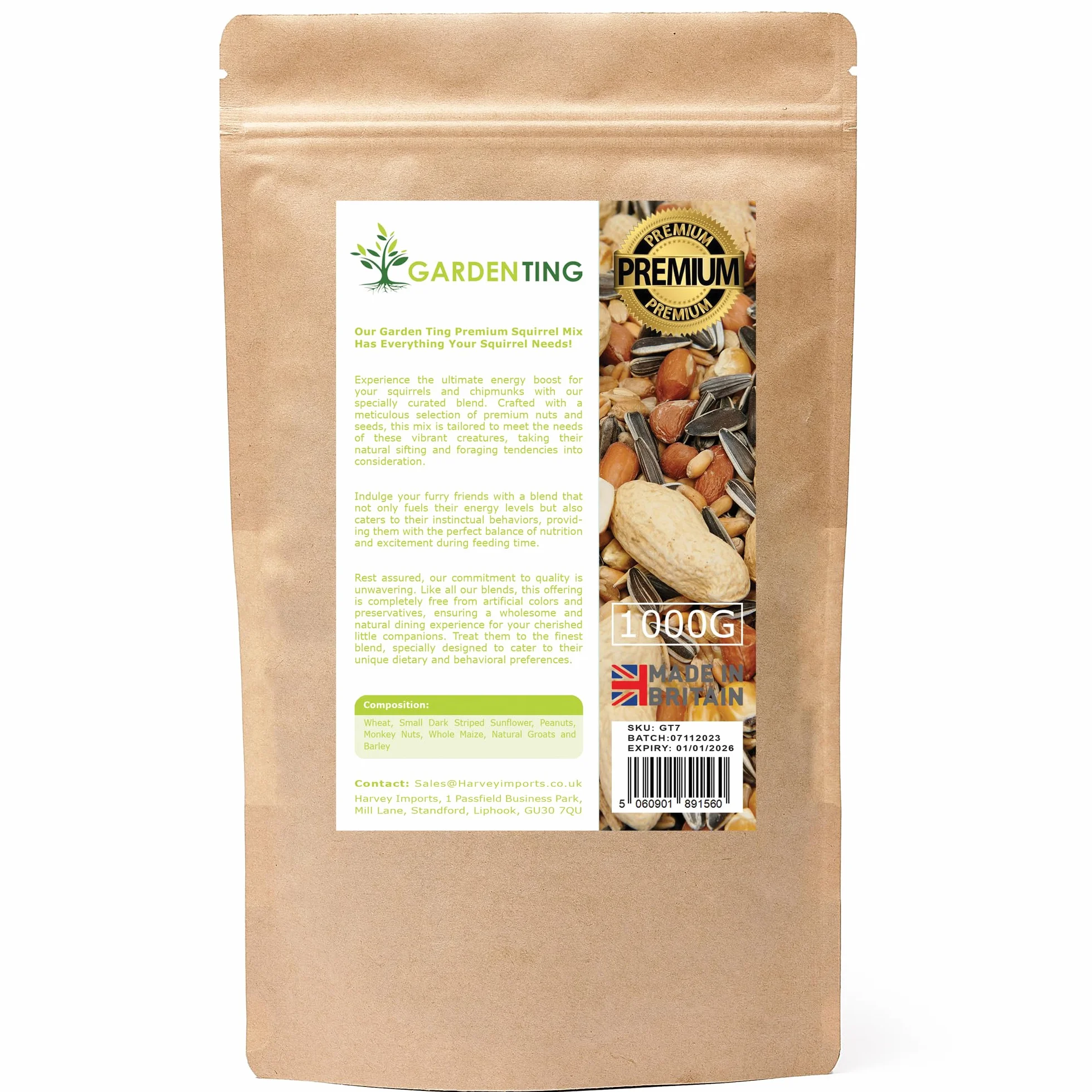 Mezcla de ardilla premium, 1000 g