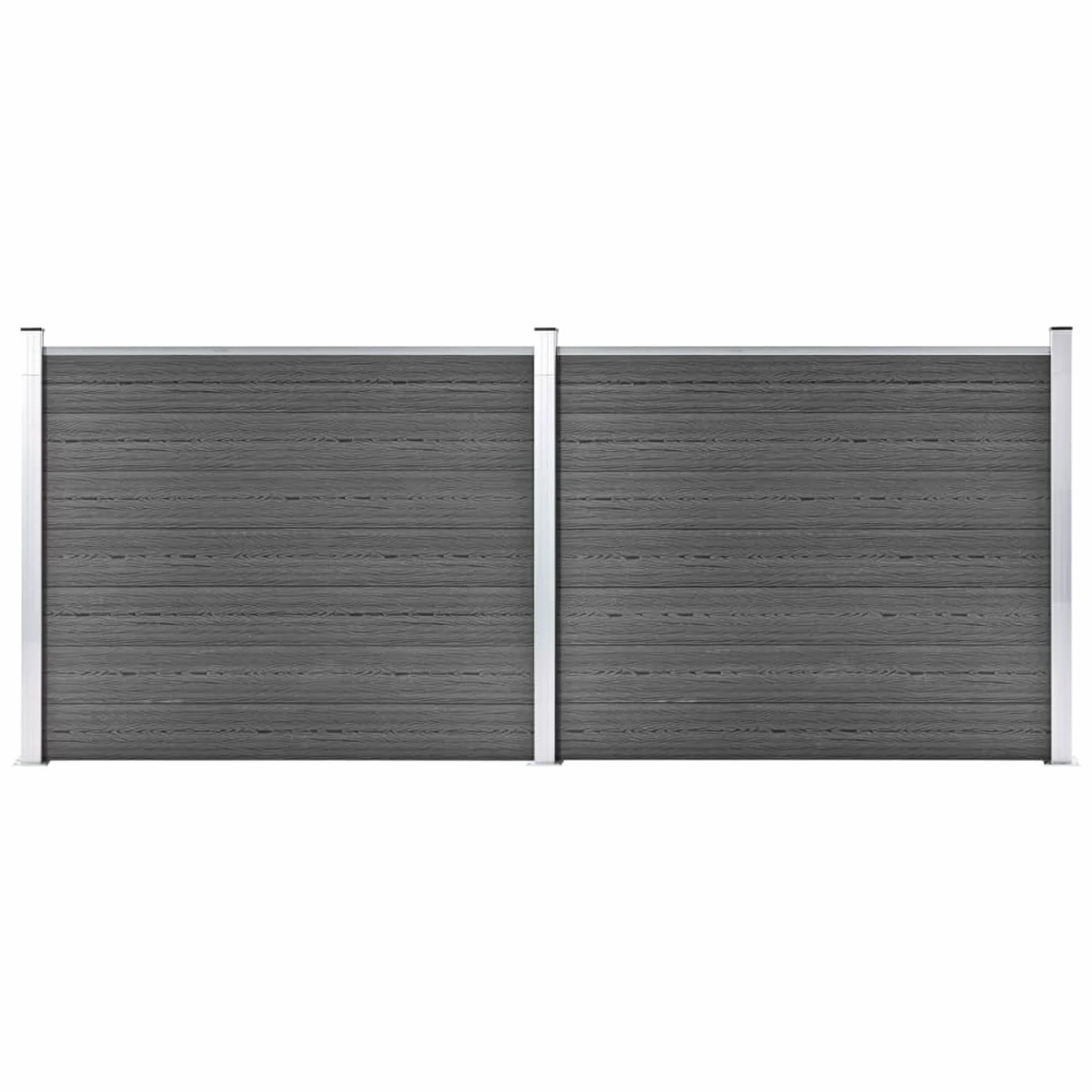 BaraSh Set de Paneles de Valla WPC Negro 353x146 cm Panel Madera Vallas De Madera Jardin