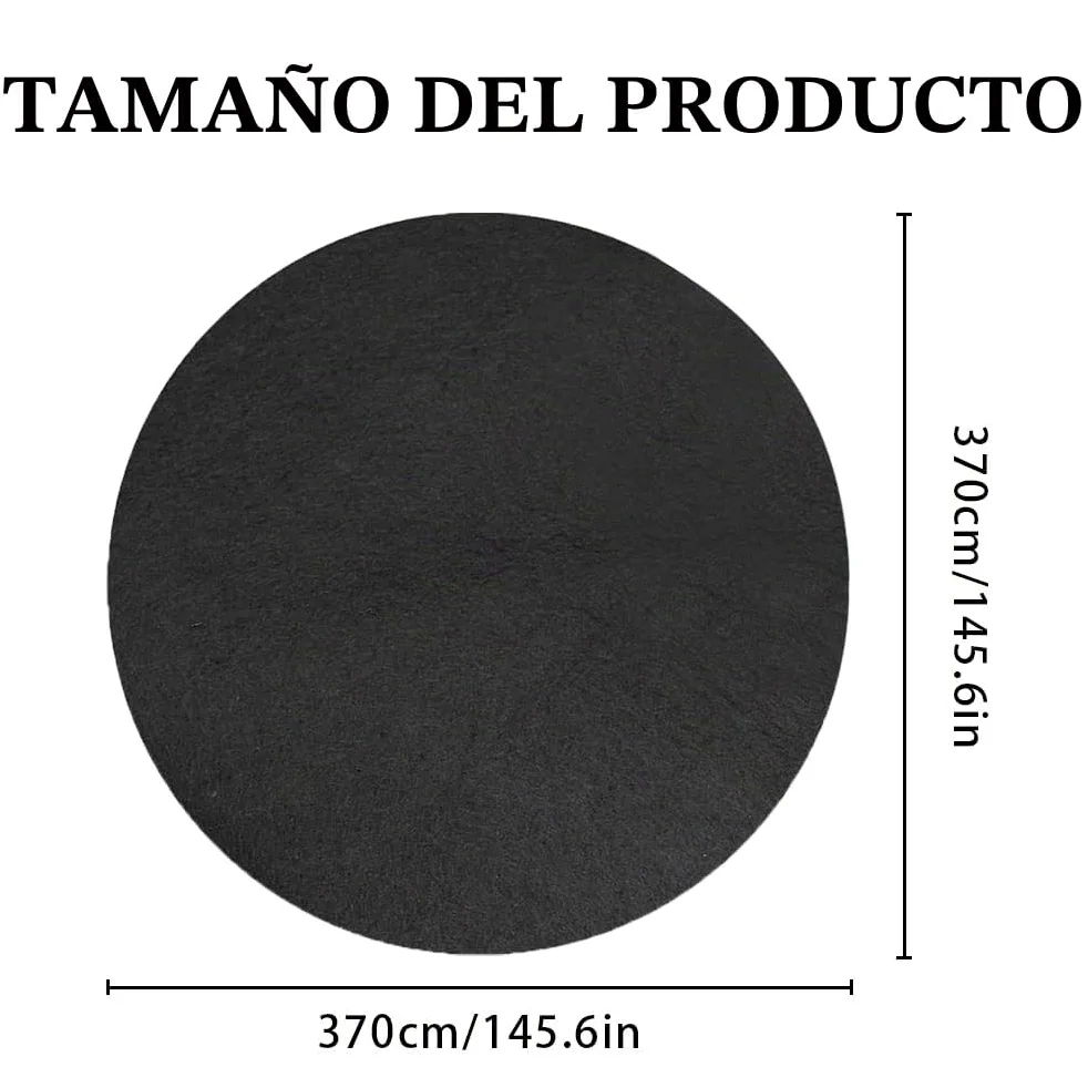 Base de Piscina Redonda, Revestimiento para Piscinas Elevadas, Alfombrilla de Fieltro Absorbente (Negro)