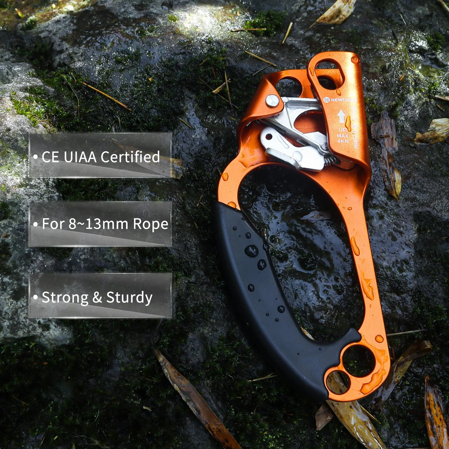 NewDoar Hand Ascender Rock Climbing Tree Arborist Rappel Gear 8~12MM
