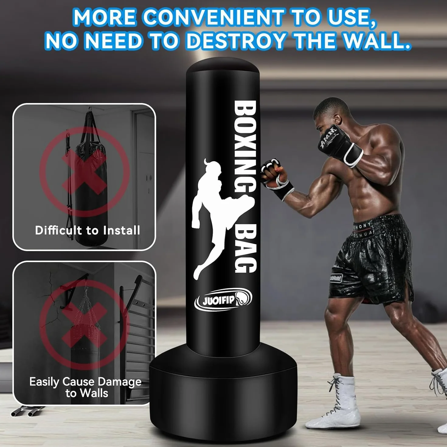 YORWHIN 180cm Saco de Boxeo Pesado Adultos, Inflable Freestanding Bolsa Kickboxing MMA Muay Thai Entrenamiento