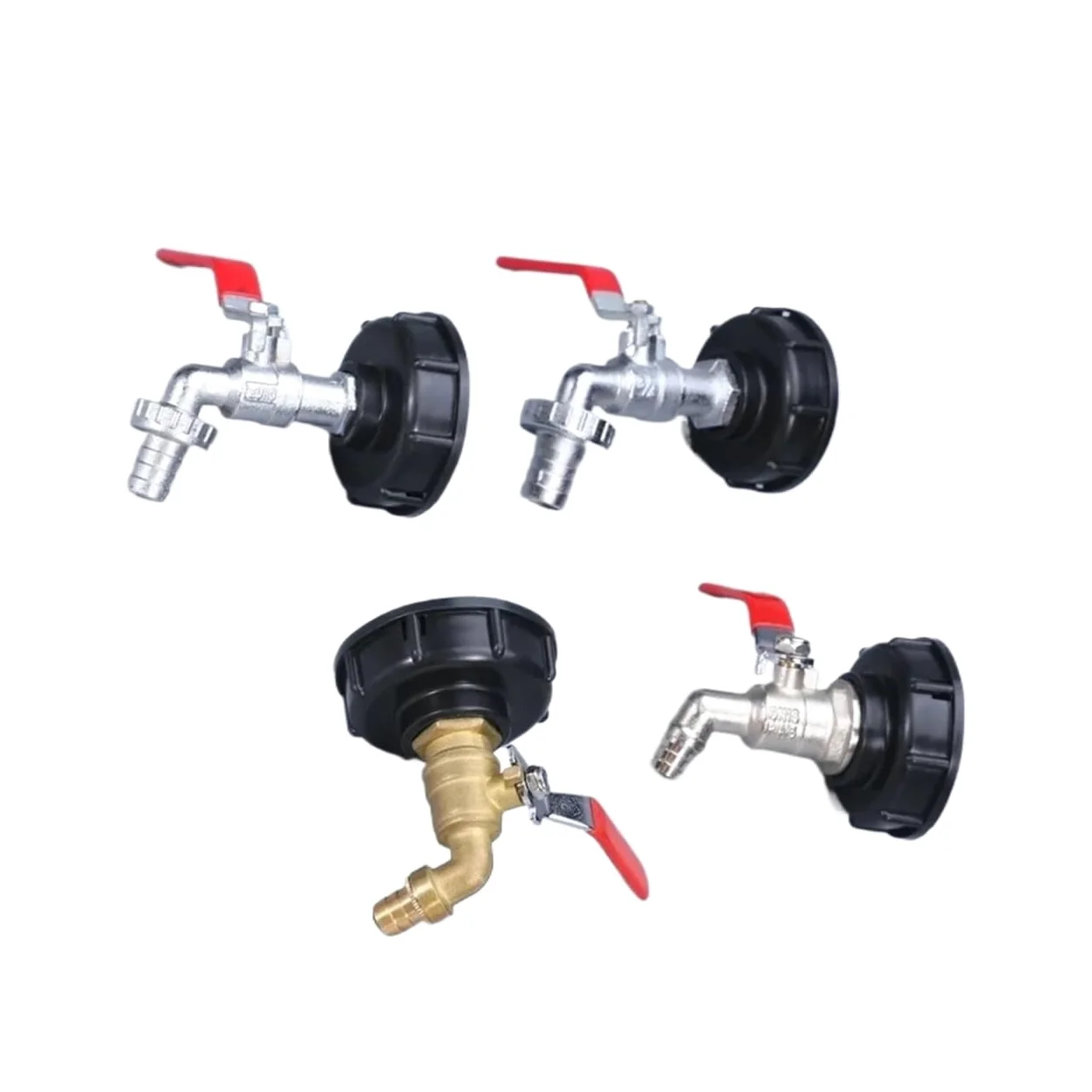Conector de grifo de tanque IBC de rosca gruesa S60x6 x adaptador de acoplamiento de agua de 1/2'' a 3/4'', 1000 l, 1 unidad,Grifos para depósitos de agua(G3082a 1 2)