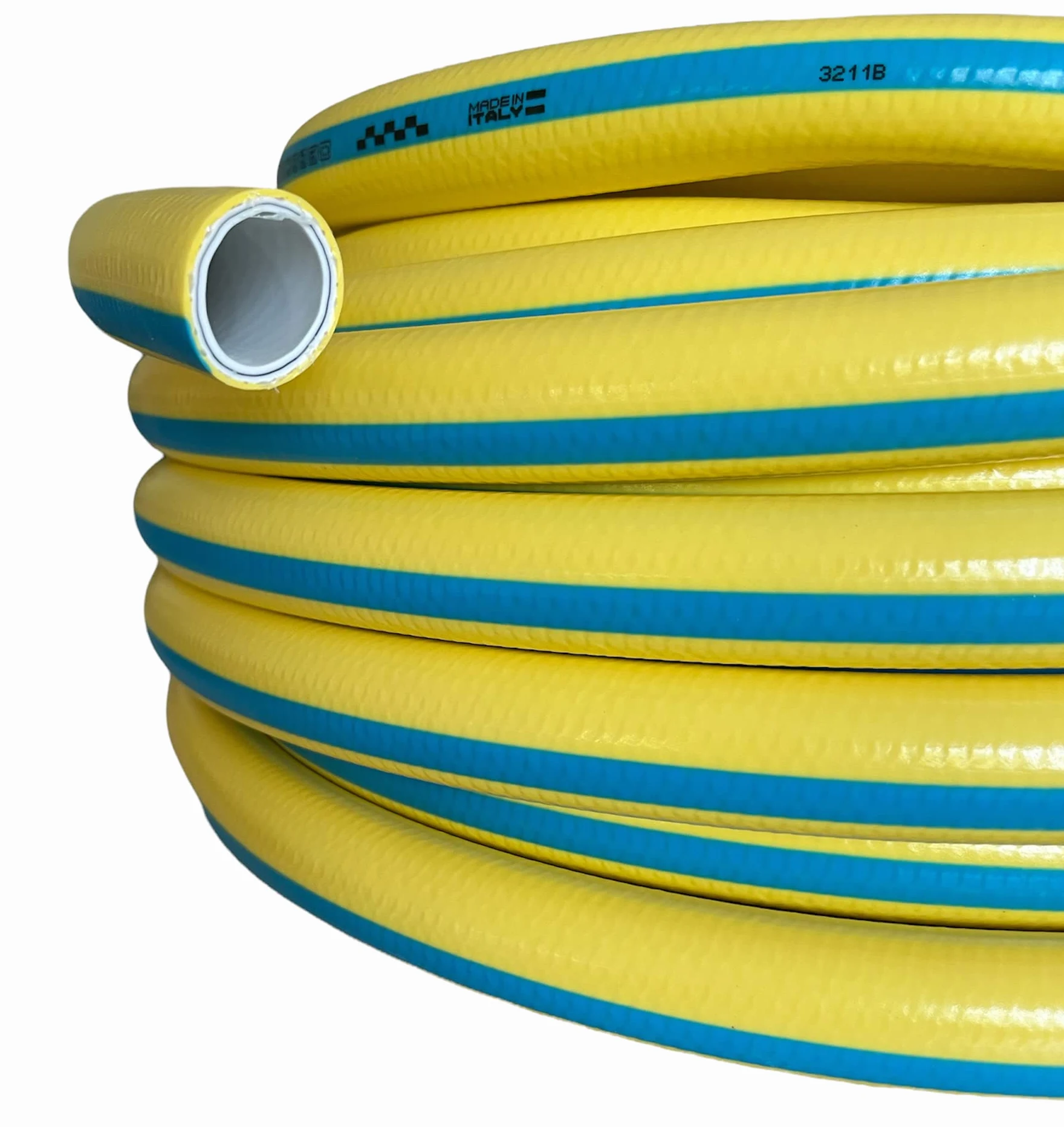 Manguera de riego para riego de 6 capas antitorsión amarilla flexible antialgas retinadas de jardín (Diámetro 3/4" - 15 metros)