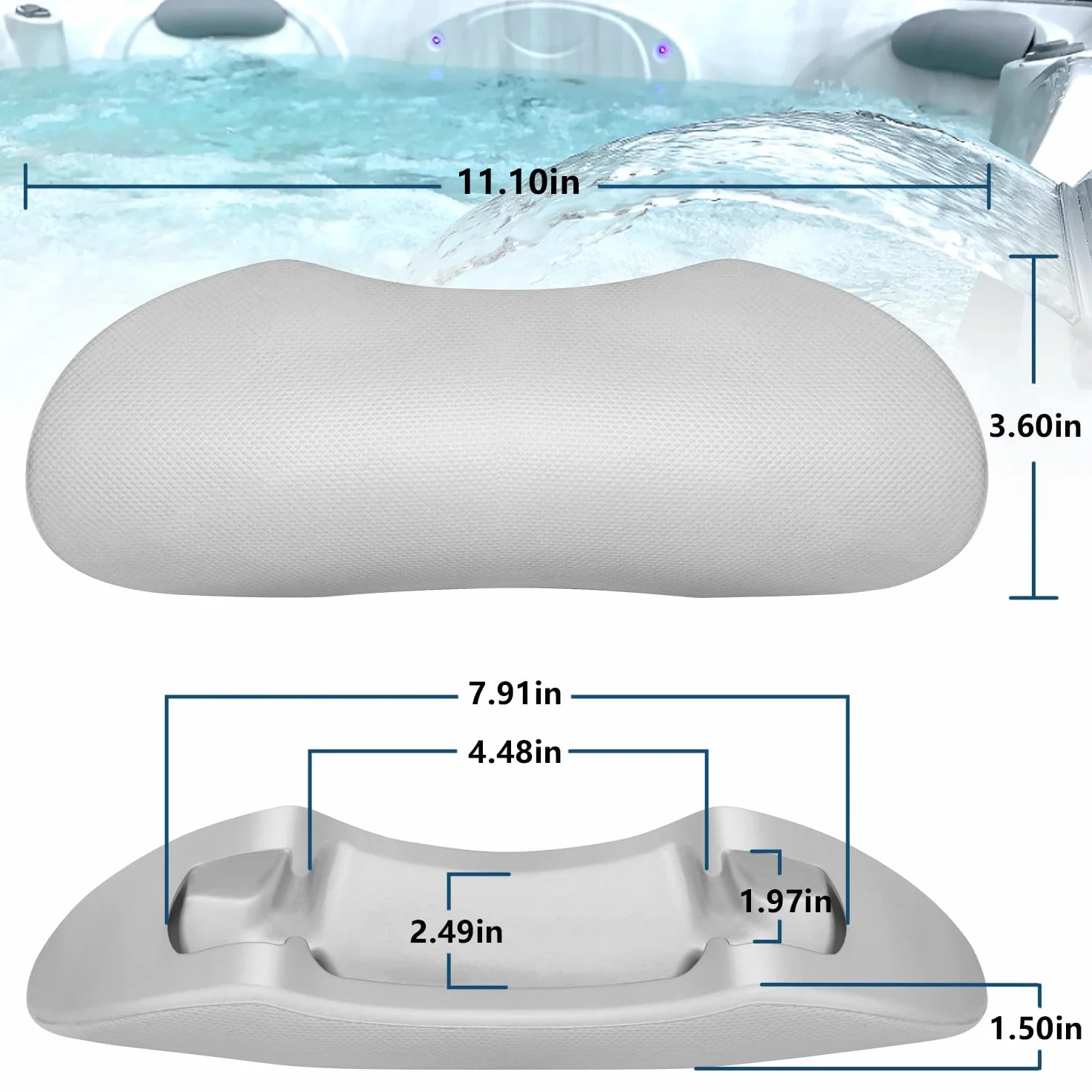 Paquete de 4 almohadas de repuesto 77444 para aguas termales, puntos calientes, Watkins Spas 2011-actual, 11.2 pulgadas de largo x 4 pulgadas de ancho, compatible con relé de modelo, Rhythm, Tempo,