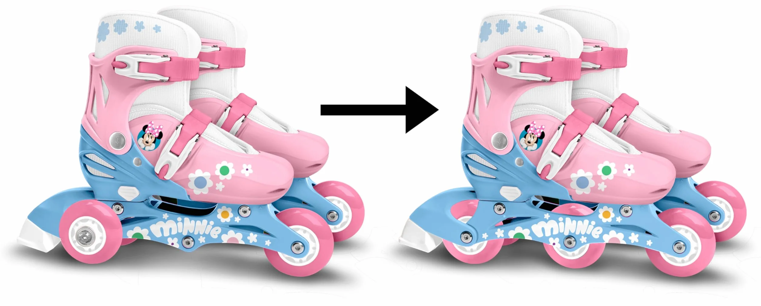 Minnie Adjustable Two in One 3 Wheels Skate Sizes 27-30
