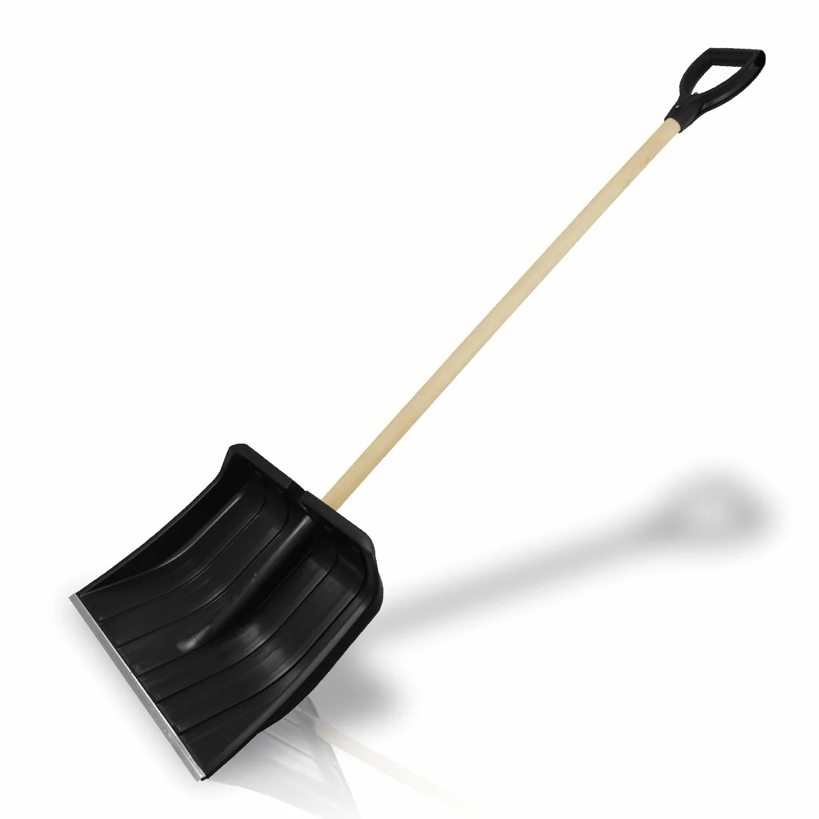 Lienbacher - Pala quitanieves (48 cm, borde de aluminio, palo de madera)