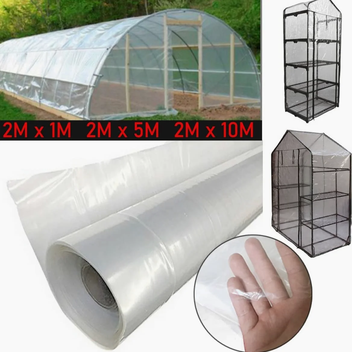 SPORTARC Película para invernadero, película de polietileno para invernadero de 15 m, película de plástico transparente para invernadero, resistente a los rayos UV, película de polietileno que