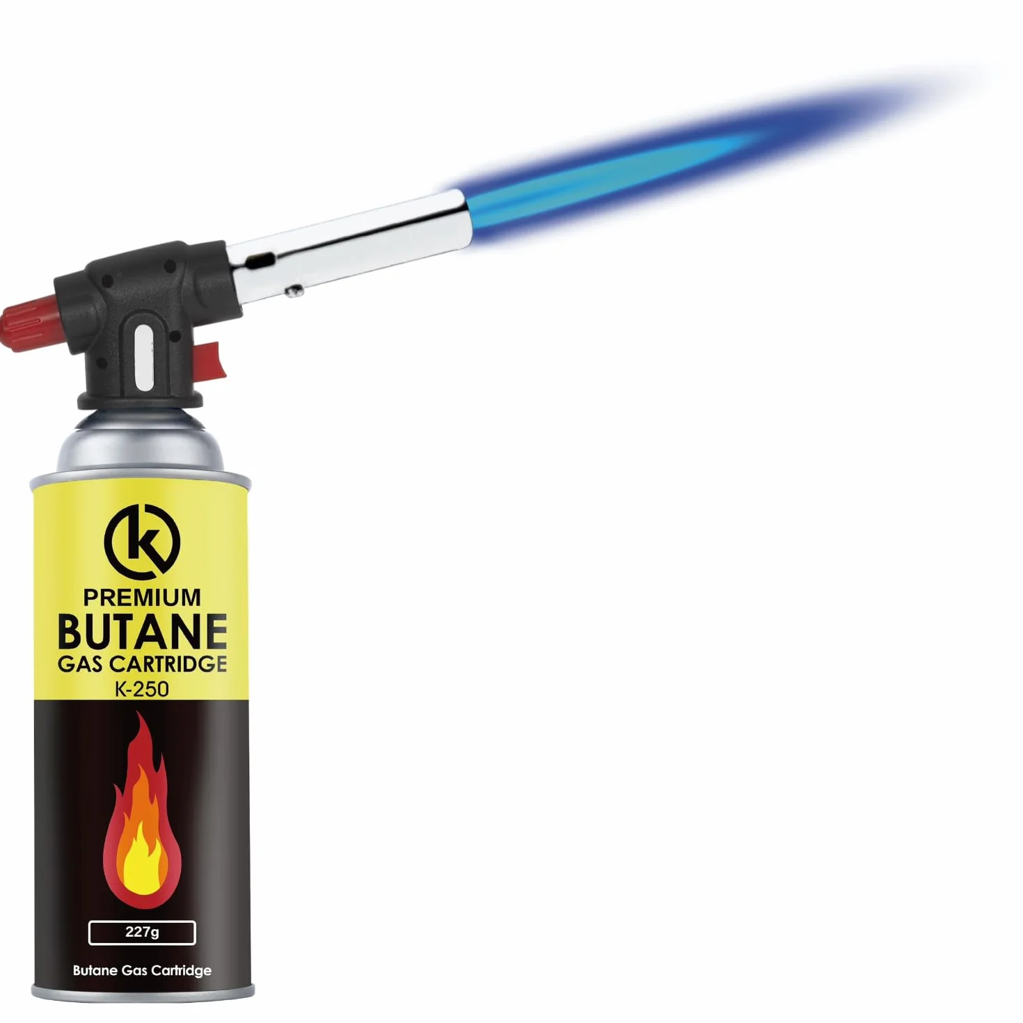 KROWN - Pack de Cartuchos K-250 de Gas Butano 227g para Hornillos Quemadores, Cartucho de Gas para Camping K-250, Bombonas para Sopletes (12 Unidades)