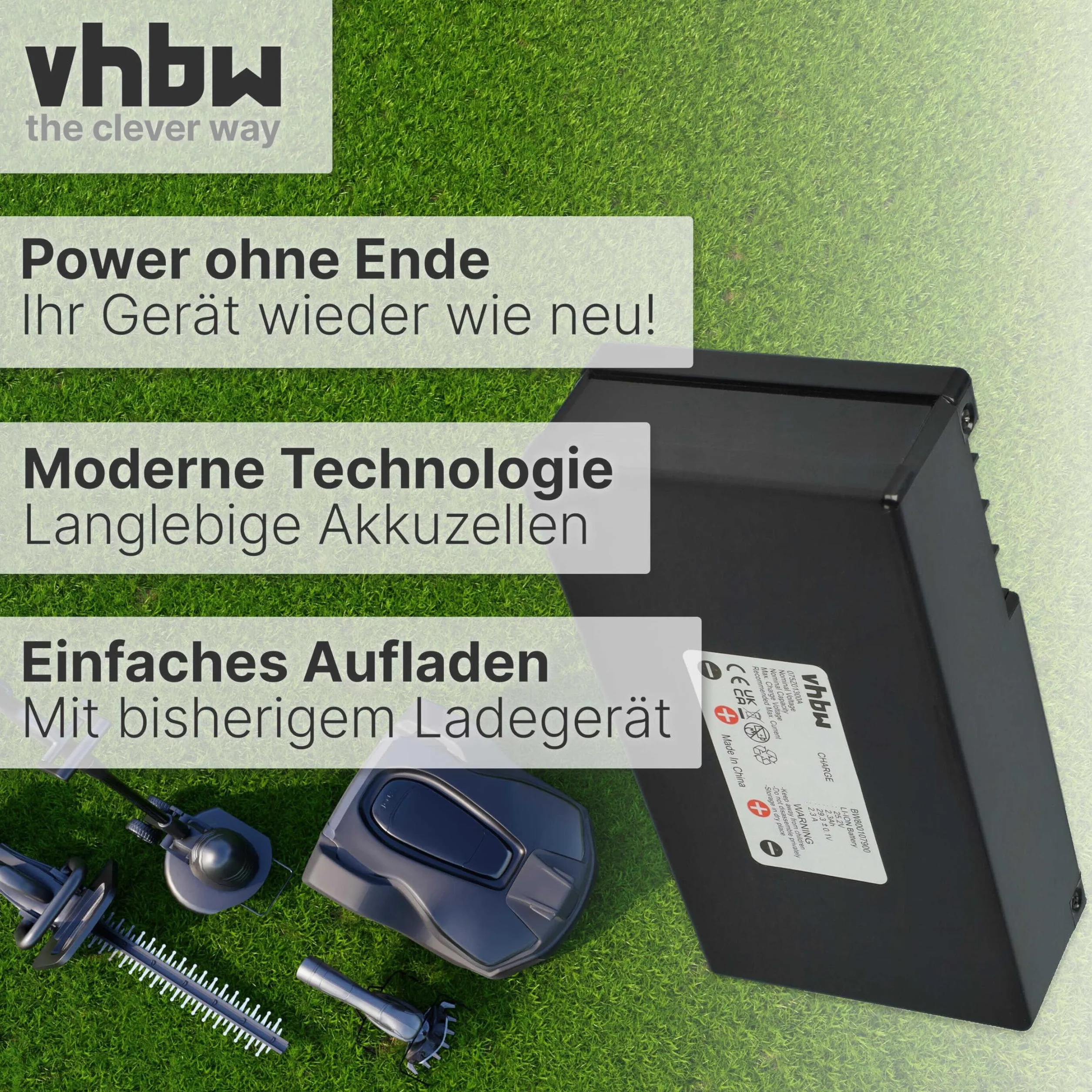 vhbw Batería Recargable reemplaza STIGA 1126-1032-01 | para robot cortacésped (2300 mAh, 25,2 V, Li-Ion)