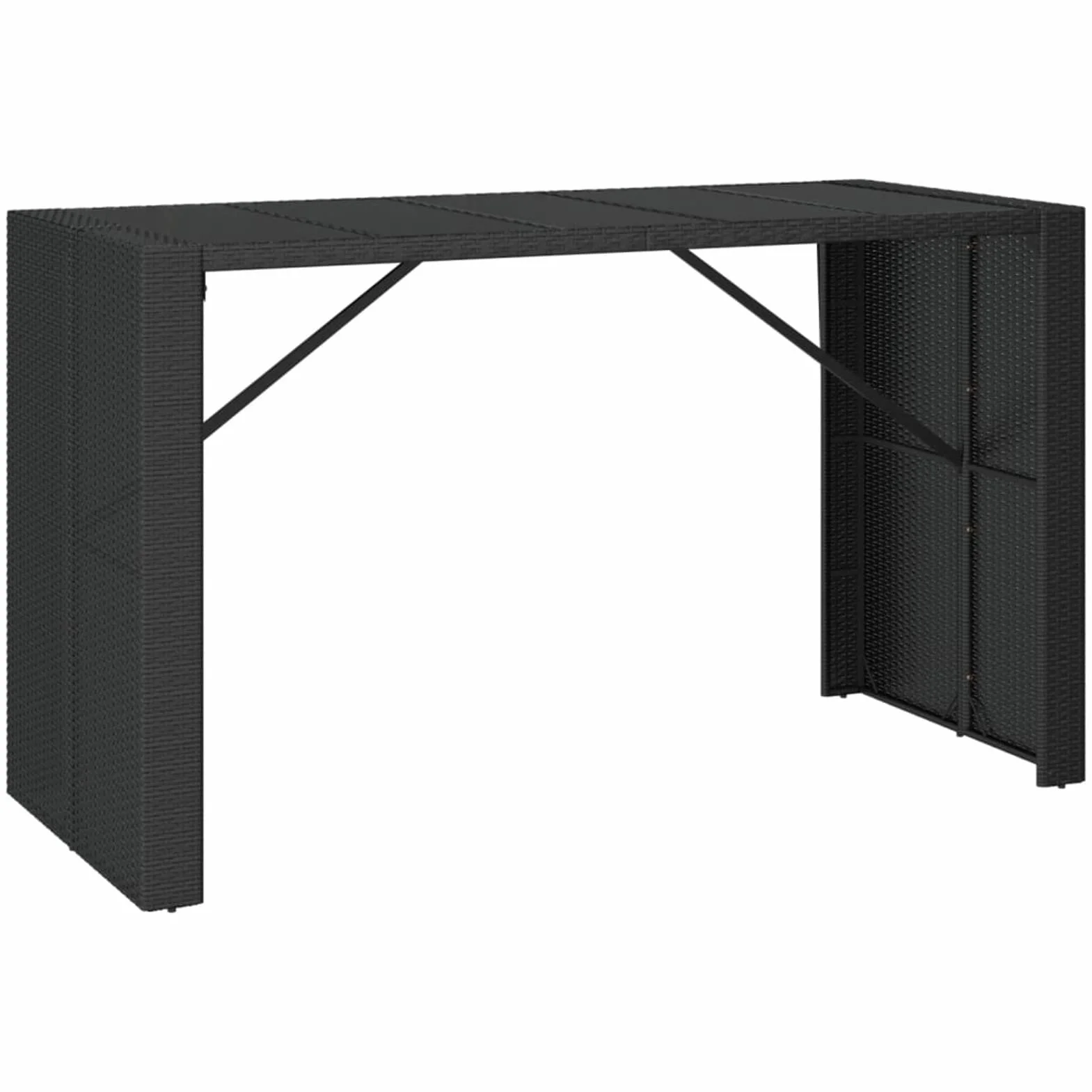Mesa Bar y taburetes jardín 9 pzas Mesa Cocina con sillas Mesa Alta Exterior mesas Altas y taburetes Juego de Mesa de Bar Madera Acacia ratán PE Negro 3187688