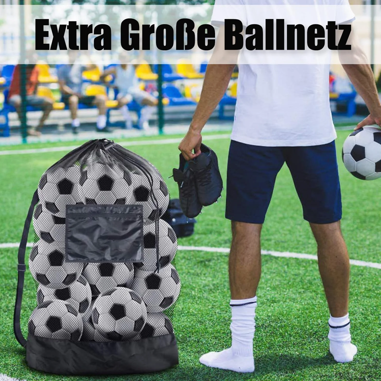 Extra Grande Bolsa de Malla para Pelotas 30x40 Pulgadas Red para 12-15 Pelotas Baloncesto Fútbol