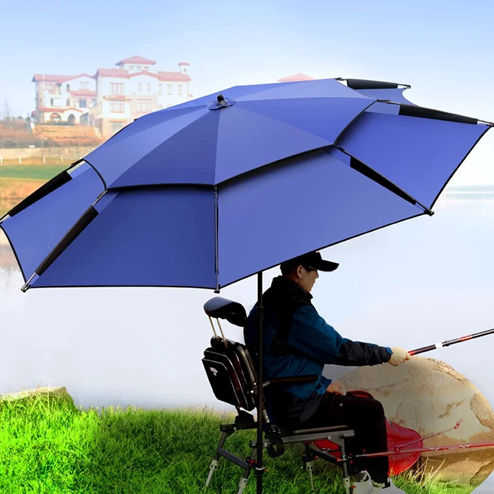 Sombrilla de Playa Antiviento protección Solar Ultra Transpirable Sombrilla de jardín portátil, Techo de ventilación, Poliester y Varilla de Aluminio Parasol Pesca (Size : 260CM/8.5ft)