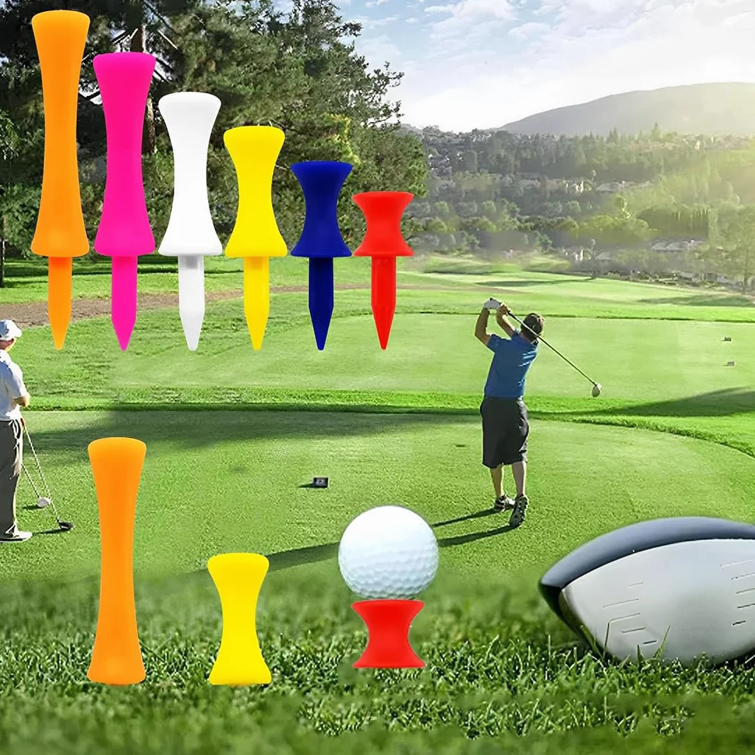Tees de golf de plástico irrompibles, paquete de 48 unidades de 32-70 mm, fricción reducida y liberación lateral