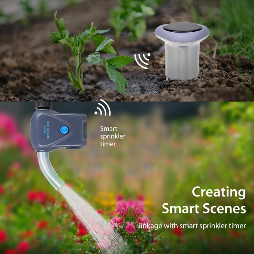 Sensor de Suelo Solar Tuya Smart Zigbee para Jardinería, Medidor de Temperatura y Humedad, Control por Aplicación, Termómetro de Suelo Digital