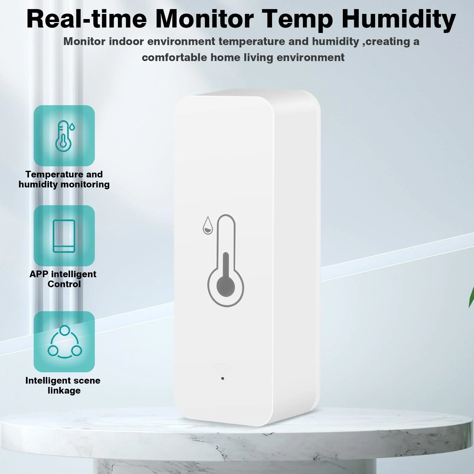 Jadeshay Termómetro Higrómetro WiFi Inteligente,4 Piezas Sensor Inalámbrico de Temperatura Humedad Digital Monitor de Ambiente para Hogar Oficina Invernadero y Bodega,Compatible con Smart Life Alexa