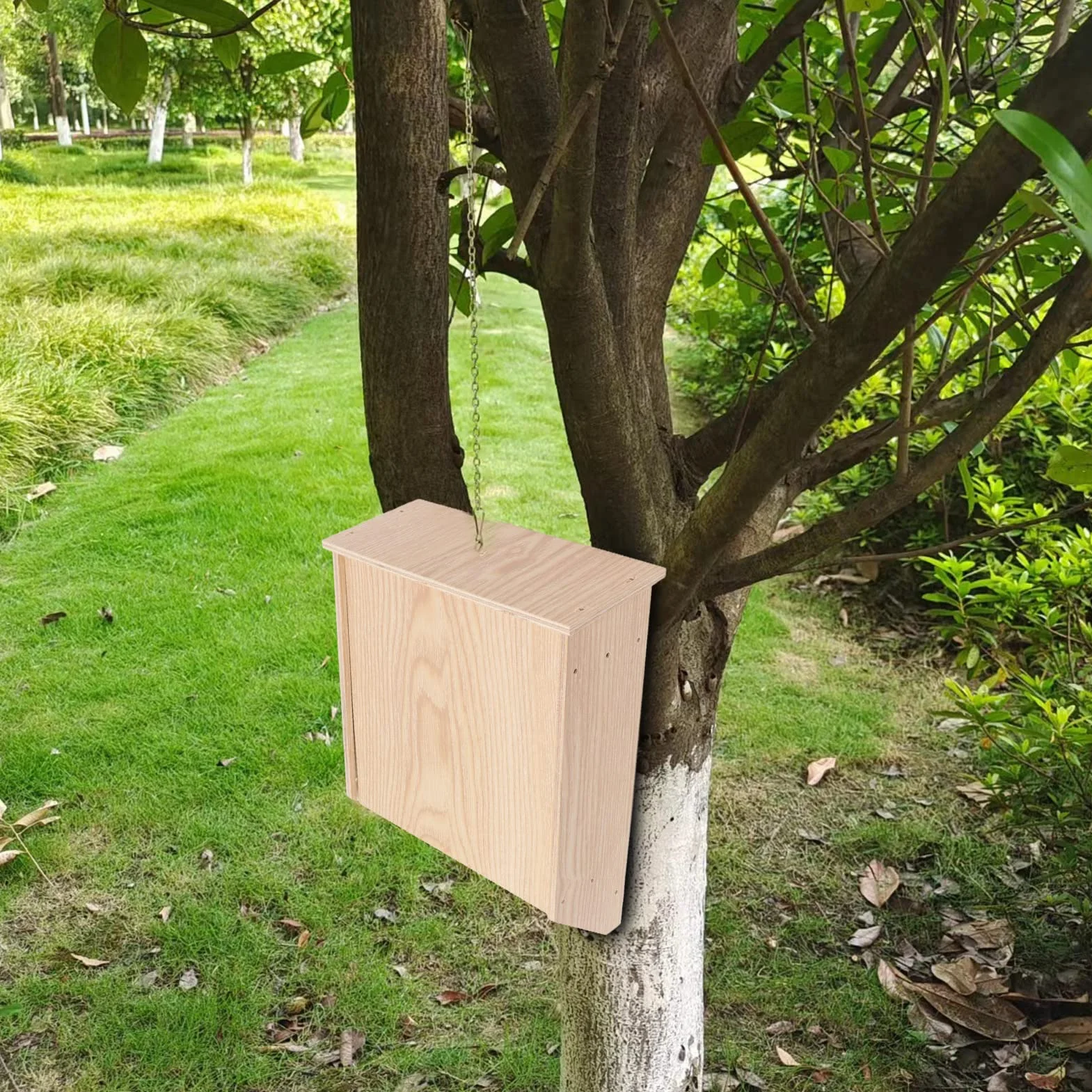 Casa de Madera para Murciélagos, Casa para Murciélagos para Exteriores, Suministros para Murciélagos con 2 Cámaras, Refugio para Murciélagos Al Aire Libre para Jardín