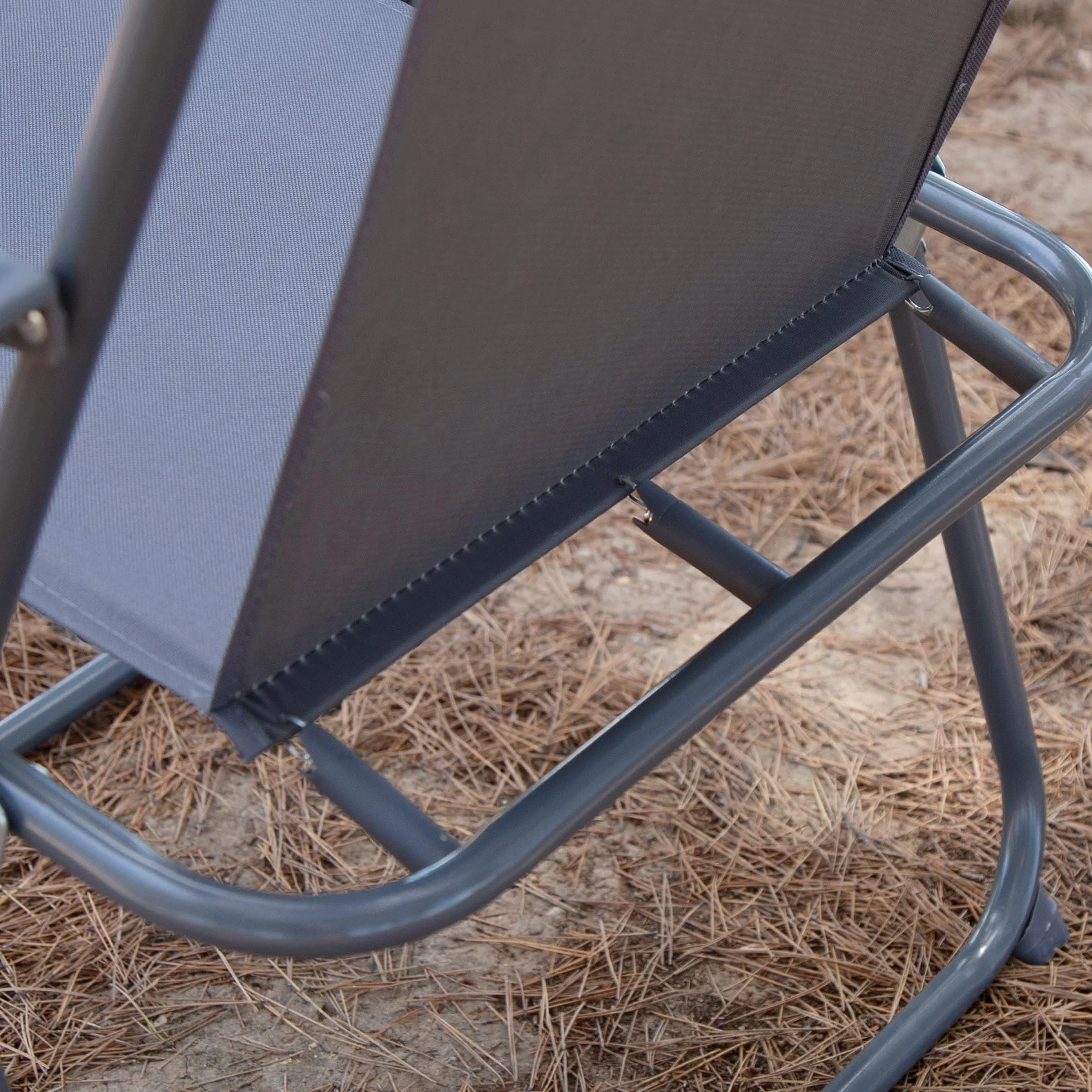 AKTIVE Silla Camping Plegable, 44x44x88 cm, Color Gris, Incorpora topes antivuelco, Soporta 110 kg, Estructura Acero, Tejido poliéster, Reposabrazos plástico, Sillas Plegables (63062)