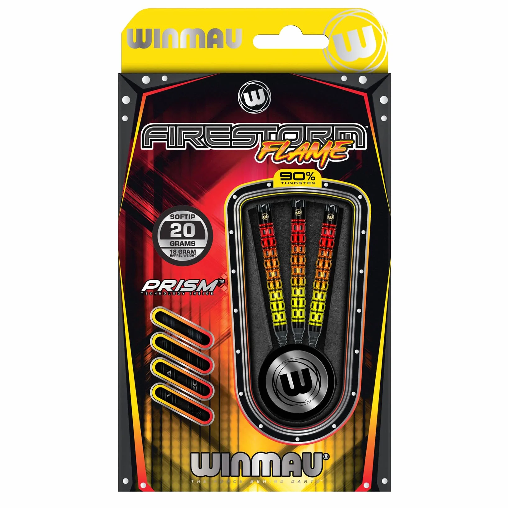 WINMAU Dardos Firestorm Flame Straight 90% 20gr