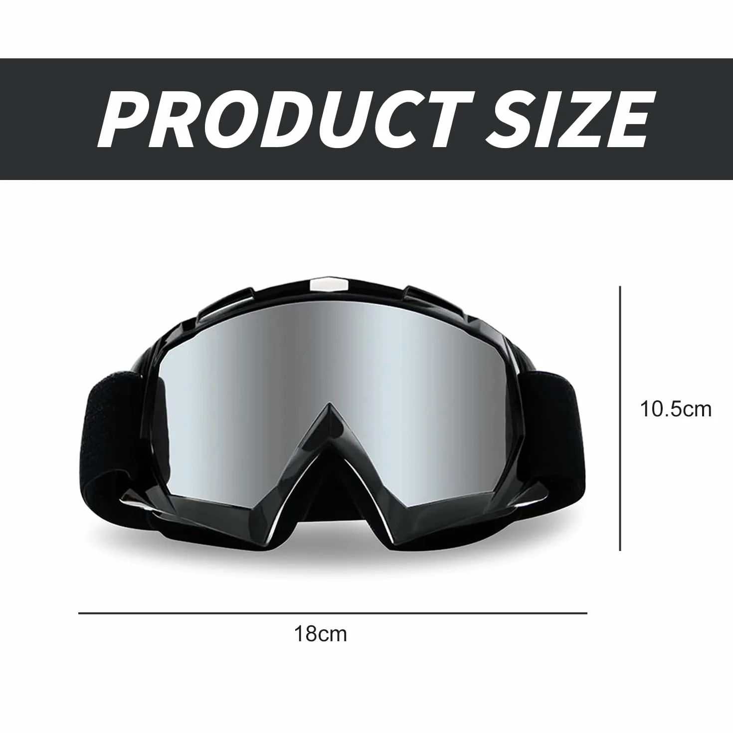 Gafas Windproof de Moto, Gafas Snowboard, Gafas telescópicas ajustables antipolvo y antivaho