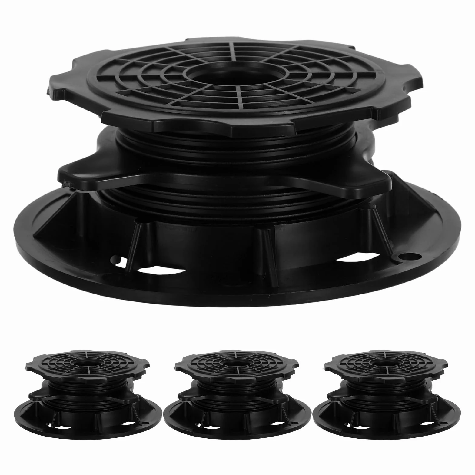 Sosoport 4 Soportes Ajustables para Terraza Exterior Pedestal de Plástico Resistente para Nivelar y Elevar Suelo de 22-40 MM Soporte para Tarimas y Adoquines Drenaje y Durabilidad UV