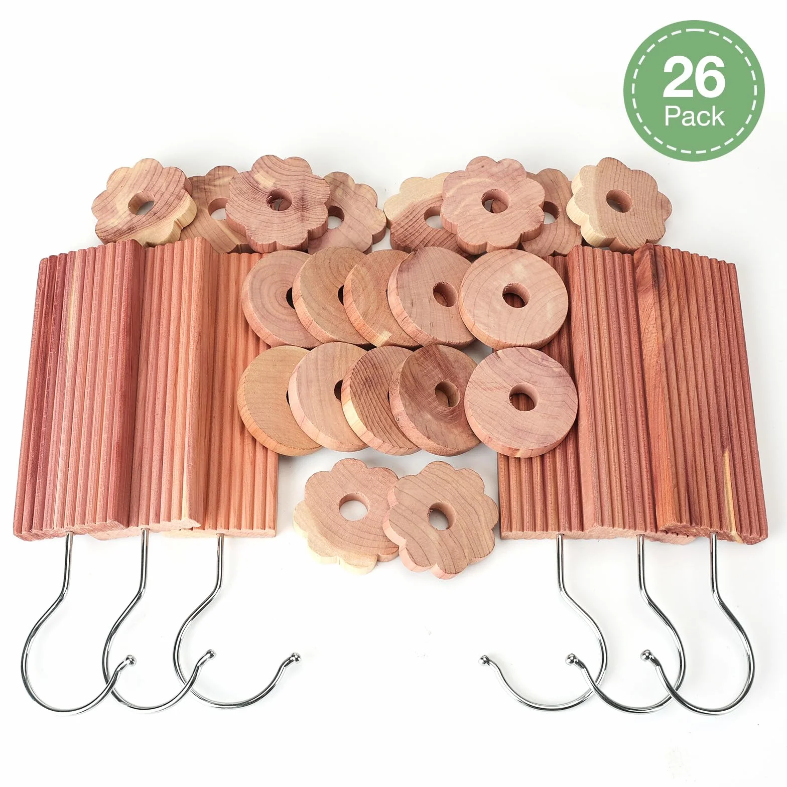 Yizhet Cedro Antipolillas, 26 Piezas Madera de Cedro contra Polillas Natural, Protección Antipolillas para Ropa, Armarios, Ambientador, Perchas, Cajones