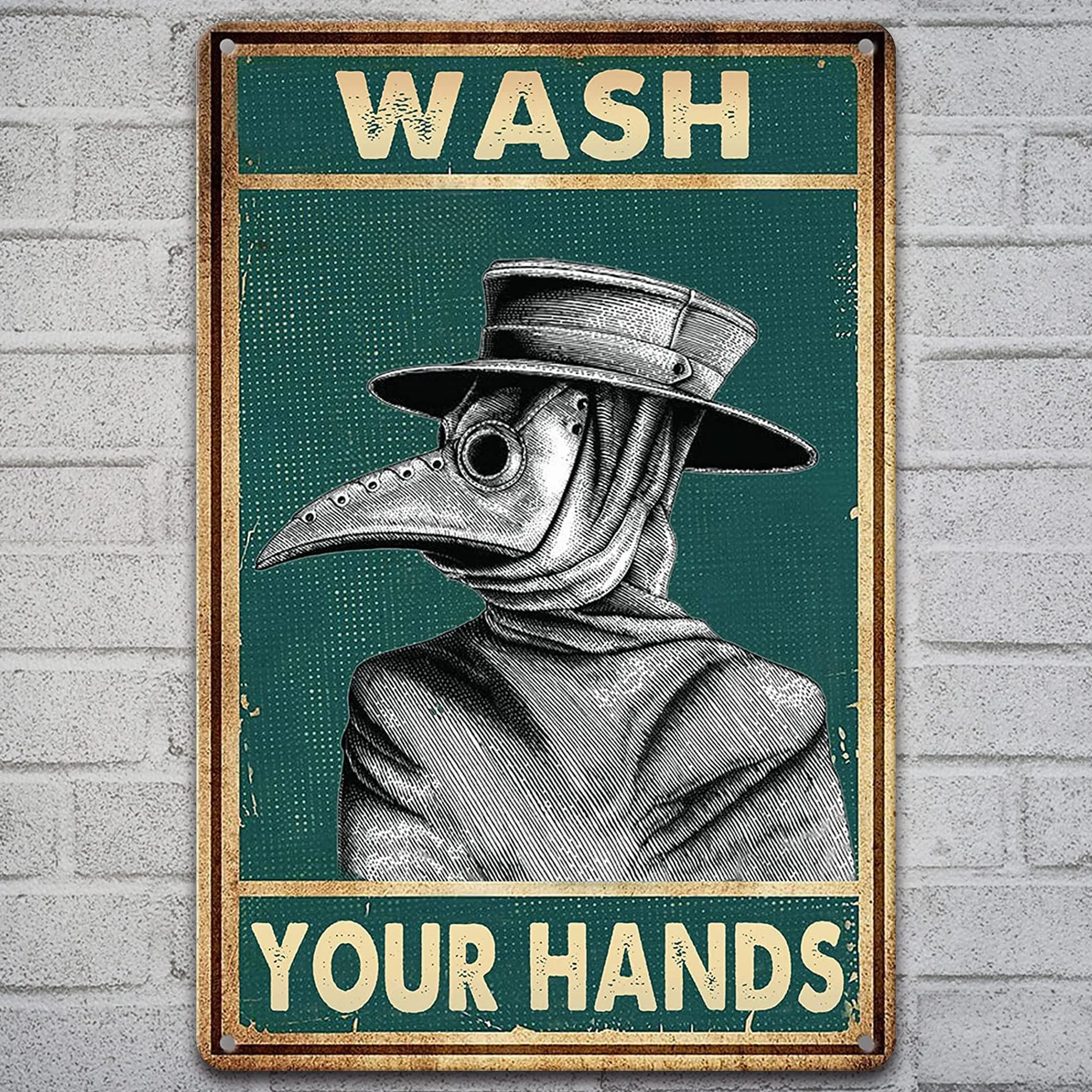 Cartel de metal con refranes retro para oficina, metal, cartel vintage, cartel de metal, cartel de jardín, letreros de metal, baño, patio, decoración de pared (12x8 pulgadas)