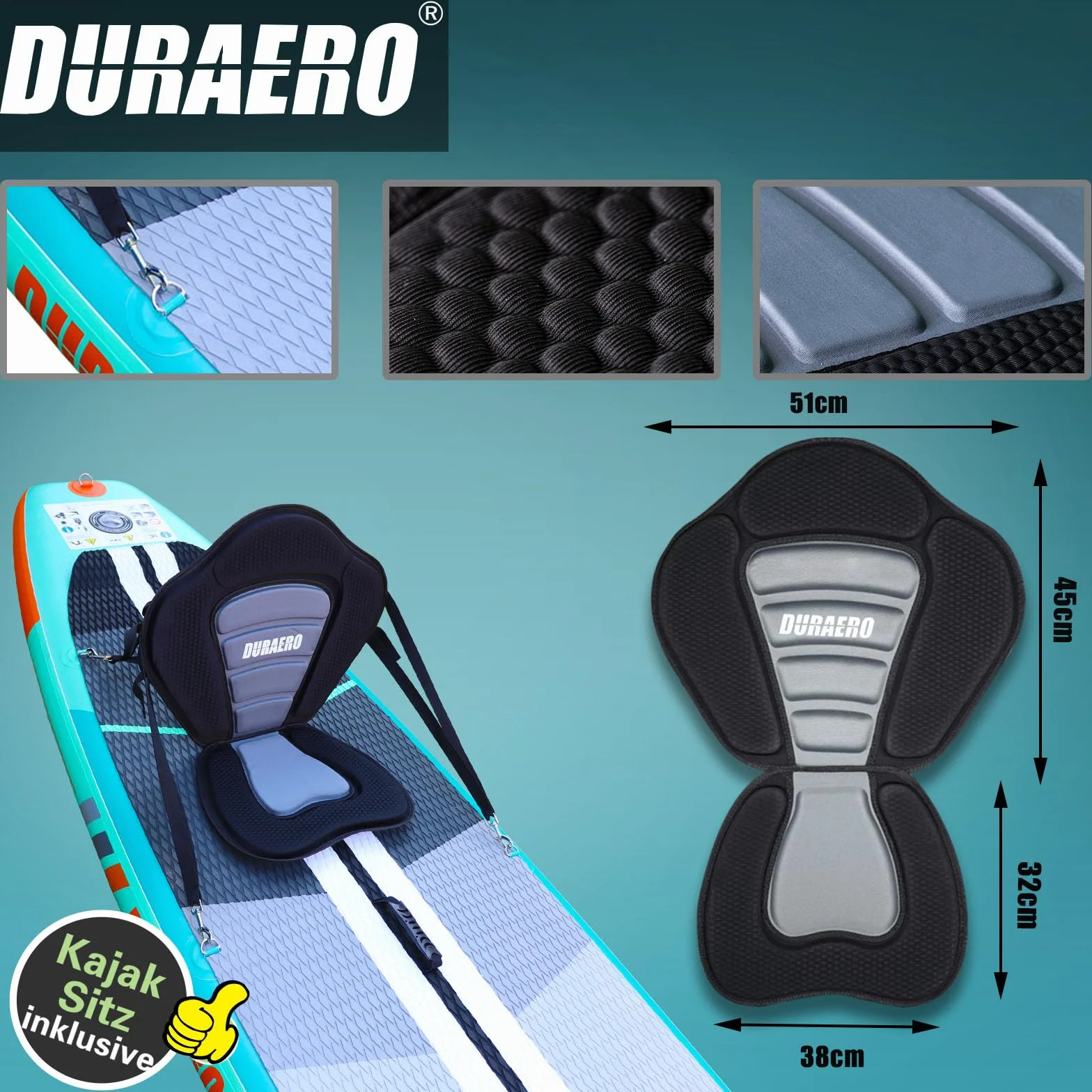 Tabla Hinchable de Paddle Surf 330x76x15 cm 150 kg Asiento Kayak Aleta Desmontable Remo Ajustable Verde Menta