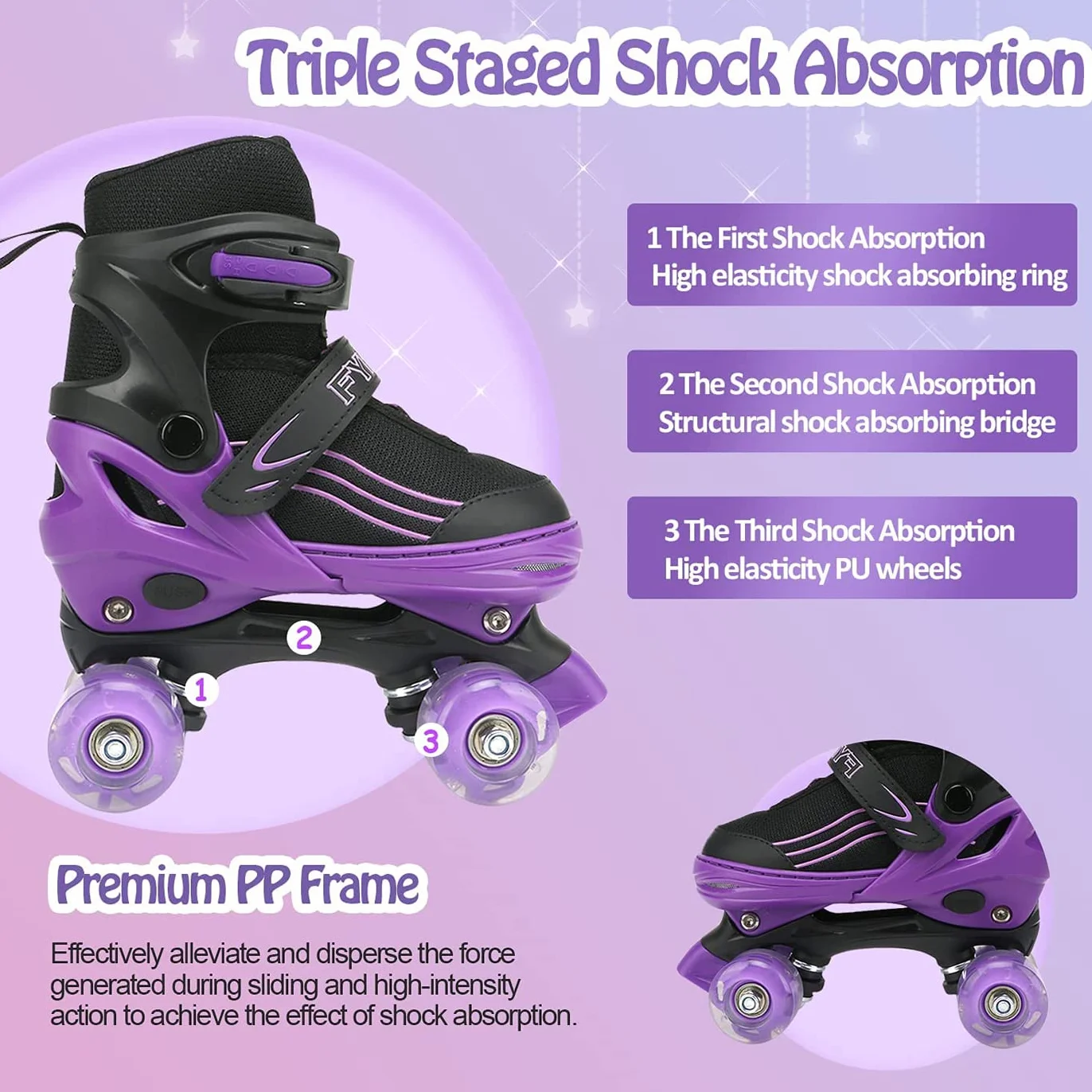 Patines Infantiles con Iluminación en Todas Las Ruedas, Aptos para Interior y Exterior, Mediana