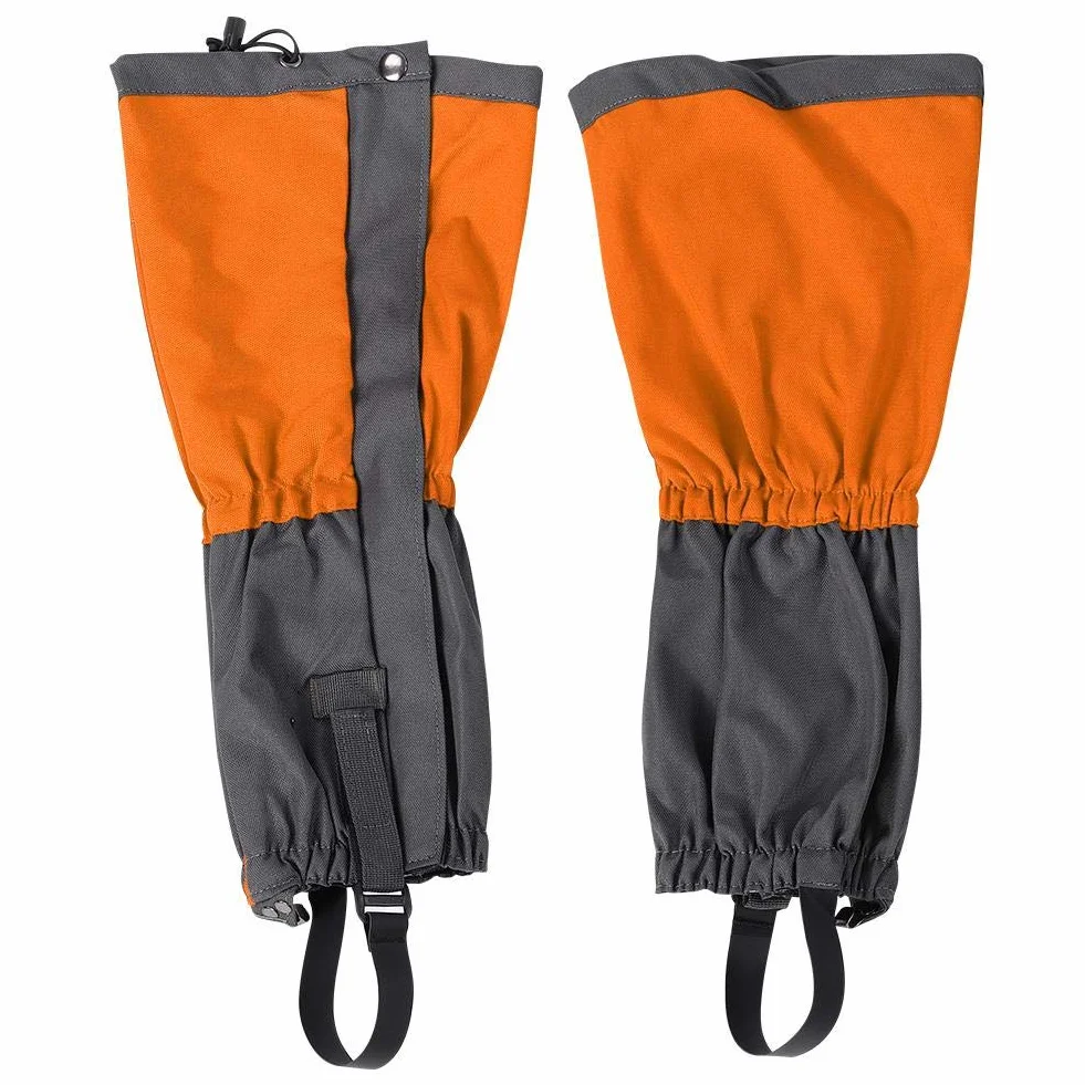 Dilwe Polainas Impermeables a Prueba de Viento para Senderismo Caminar Acampar Escalar Cazar Pescar Naranja