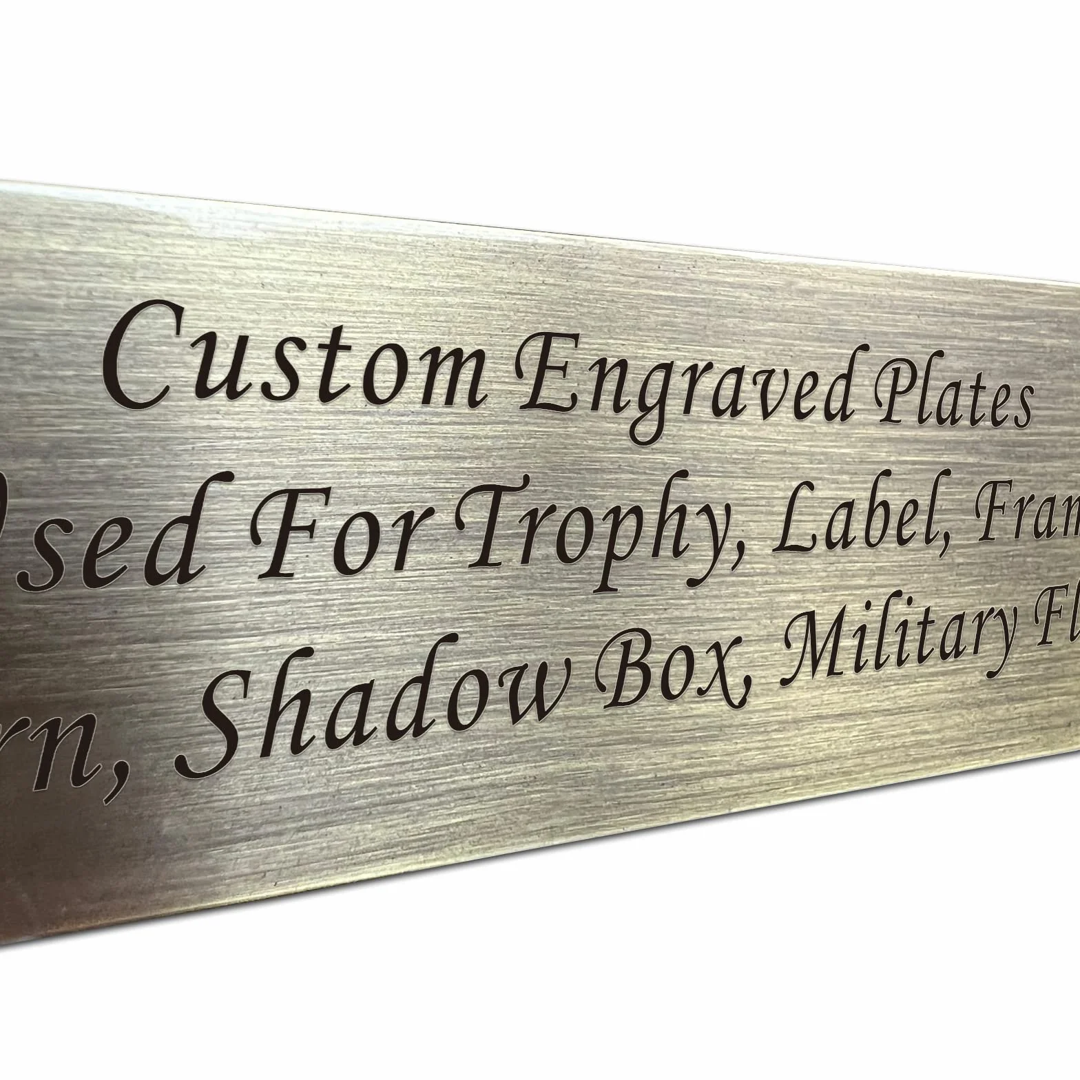 Placa de metal grabada en bronce personalizada 3x1 pulgadas para trofeos premios