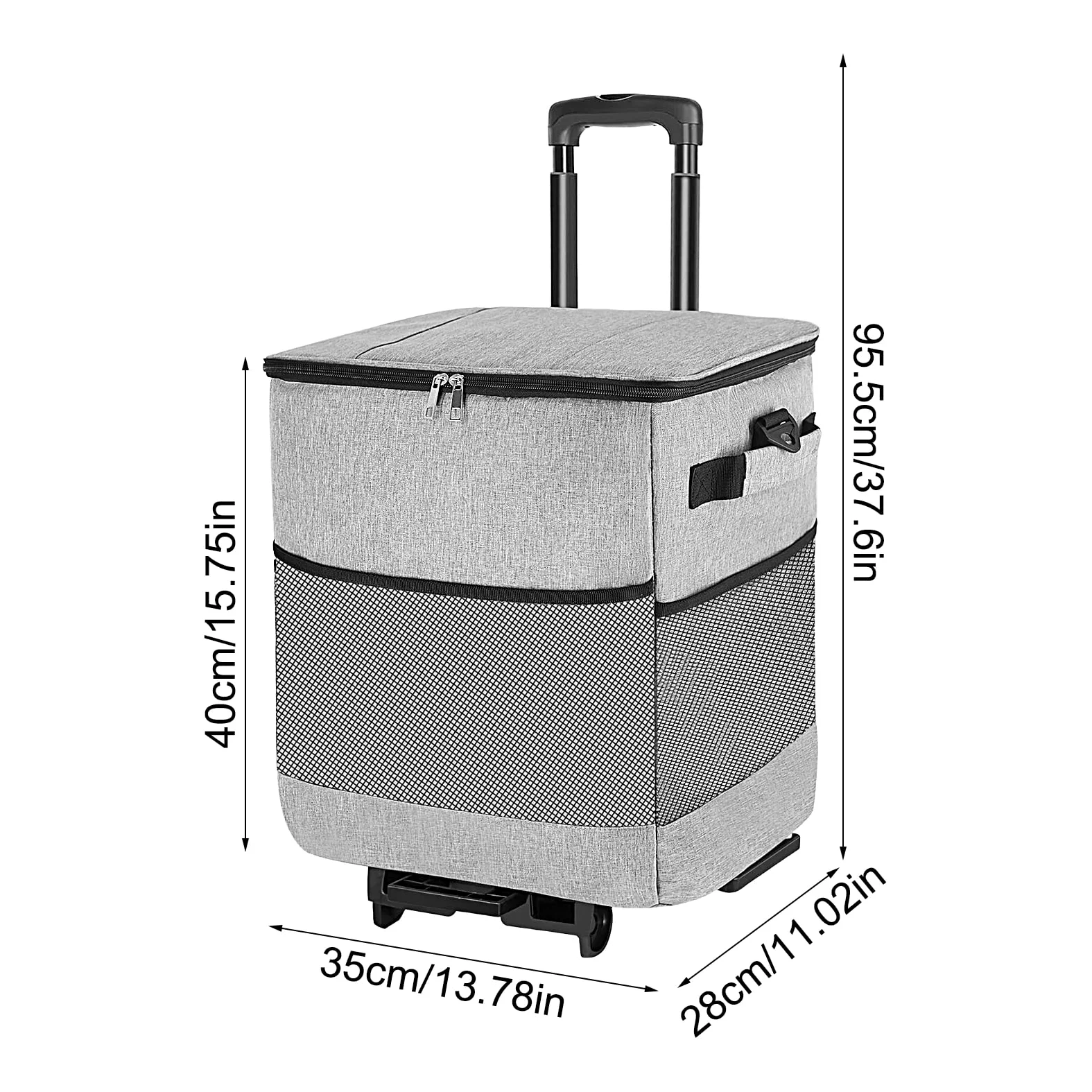 s con Ruedas Y Asas Portátil Antifugas Aislado Impermeable Reutilizable con | Bolsa isotérmica con ruedas Para Camping, Patio, Viajes, Exterior, Almuerzo, Picnic, , Pesca
